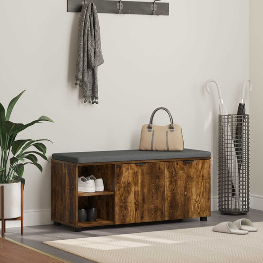 Halbank met kussen Effen Gerookt eiken 100 x 38 x 46 cm is nu te koop bij PeponiXL, paradijselijk wonen!