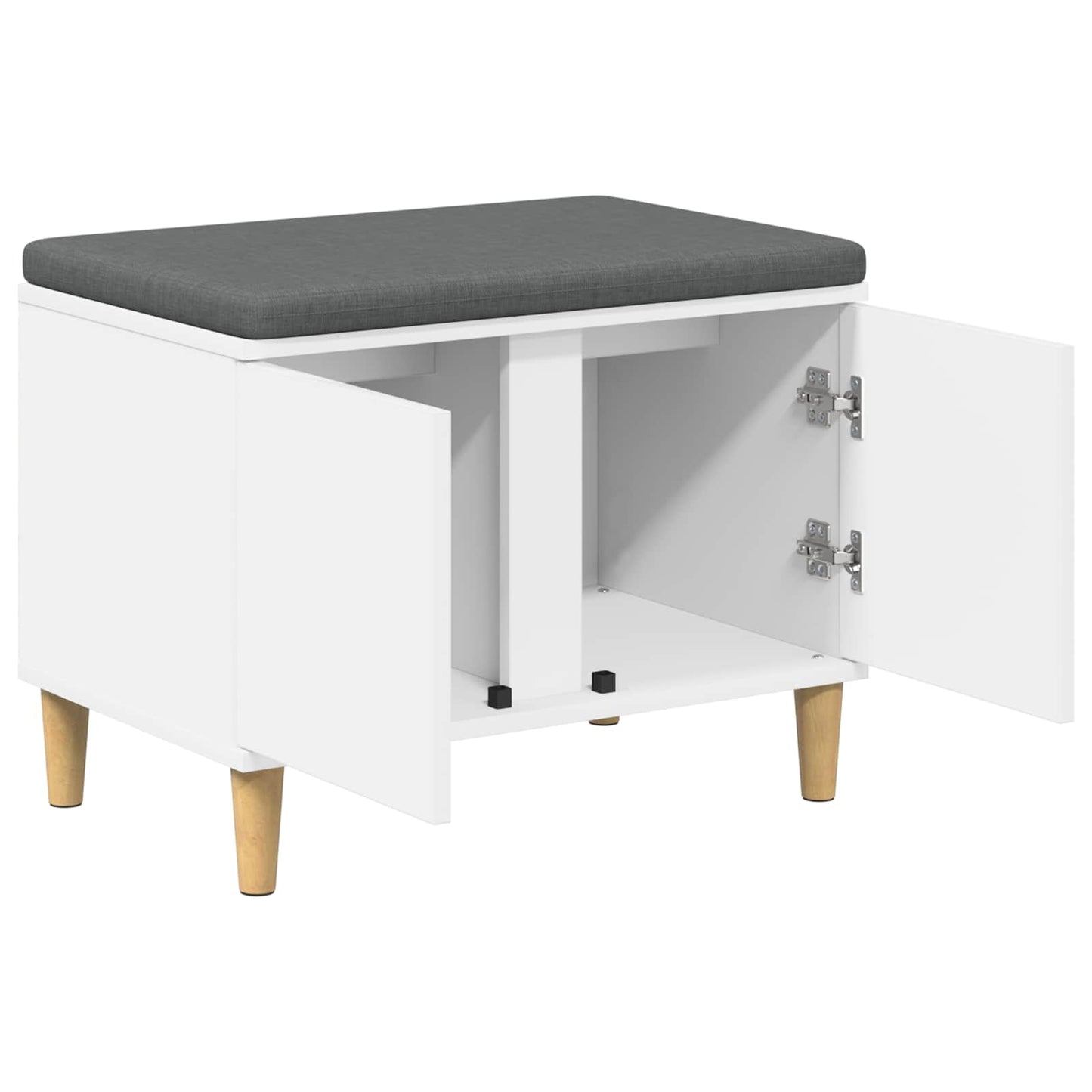 Halbank Wit 60 x 38 x 46 cm Bewerkt hout en stof is nu te koop bij PeponiXL, paradijselijk wonen!
