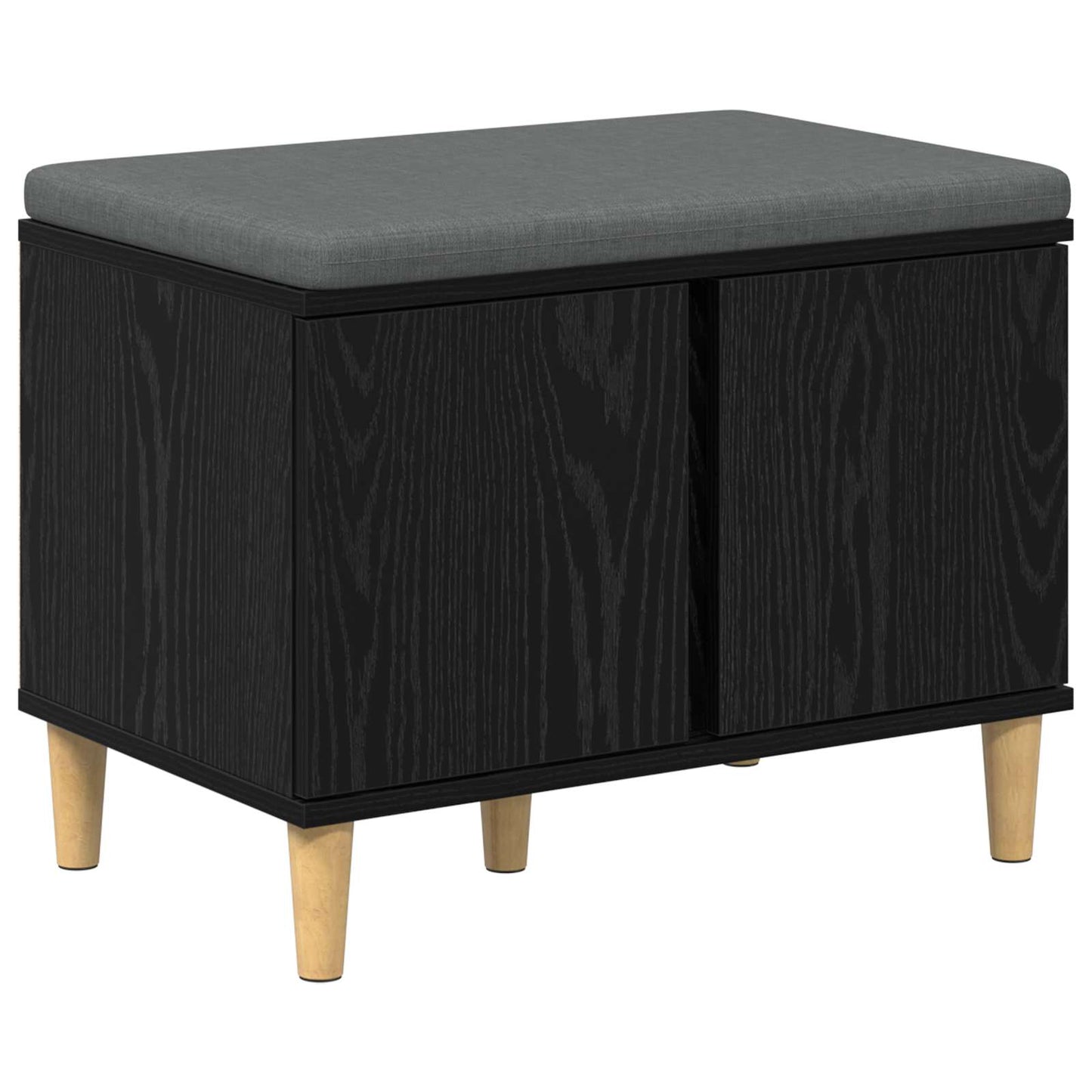 Halbank met kussen met opslag Zwarte Eik 60 x 38 x 46 cm is nu te koop bij PeponiXL, paradijselijk wonen!