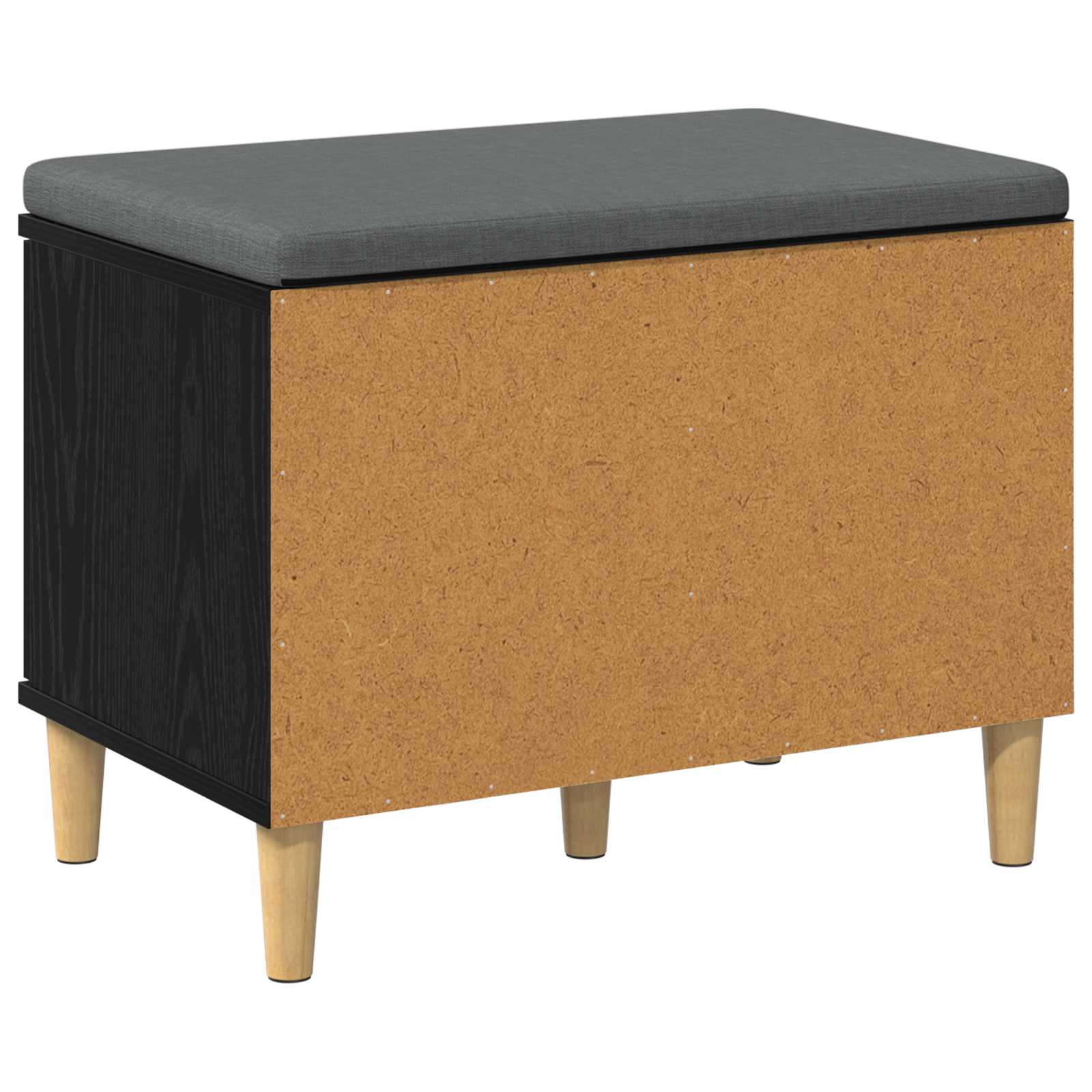 Halbank met kussen met opslag Zwarte Eik 60 x 38 x 46 cm is nu te koop bij PeponiXL, paradijselijk wonen!