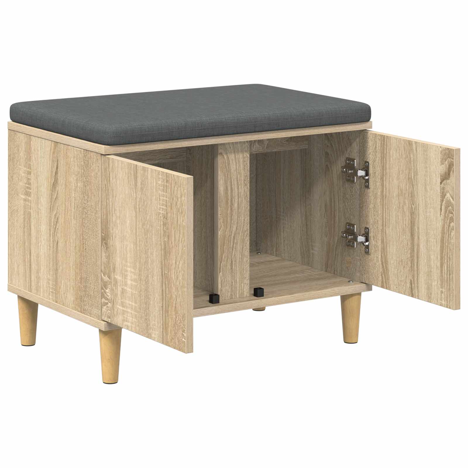 Halbank met kussen met opslag Sonoma Eiken 60 x 38 x 46 cm is nu te koop bij PeponiXL, paradijselijk wonen!
