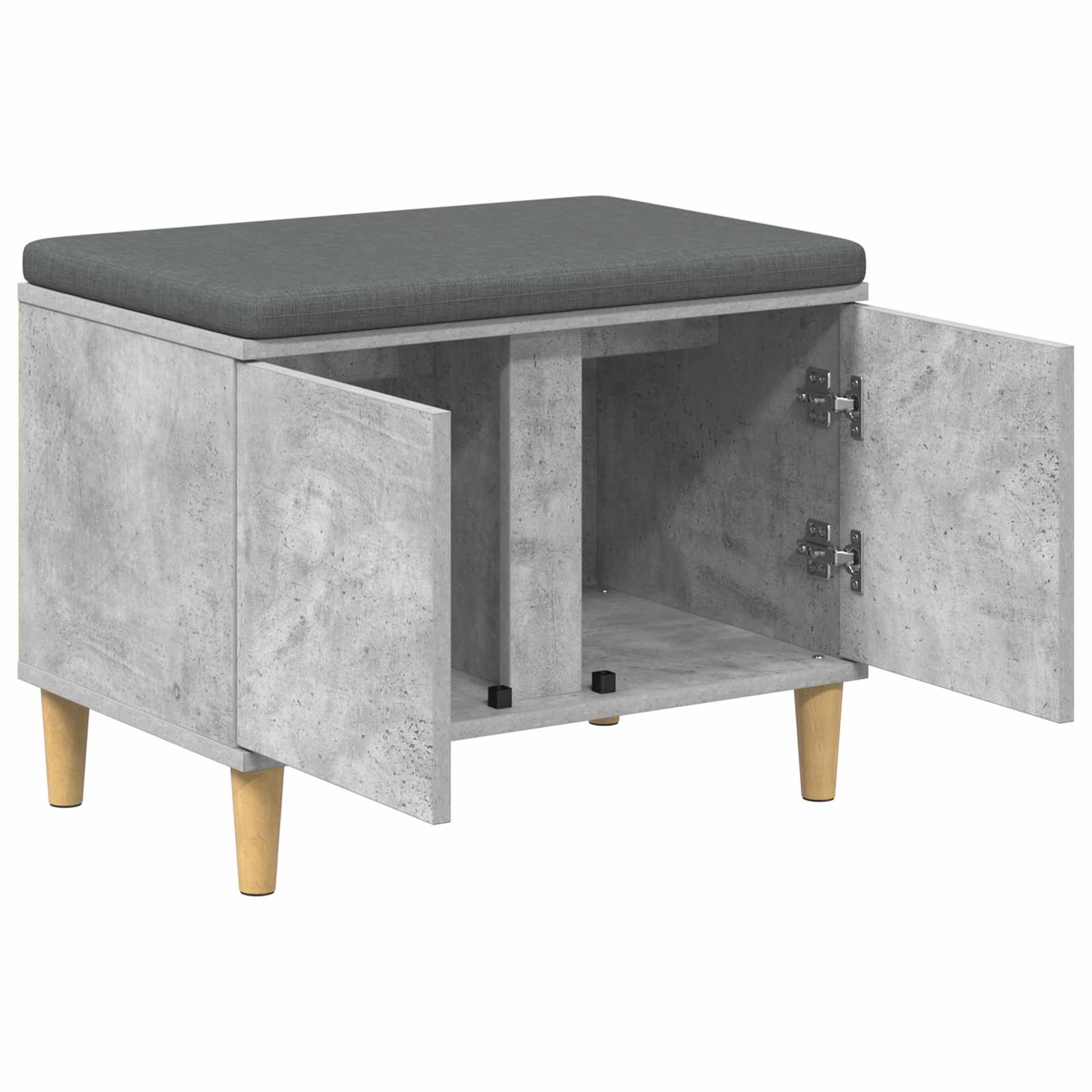 Halbank met kussen met opslag Beton Grijs 60 x 38 x 46 cm is nu te koop bij PeponiXL, paradijselijk wonen!