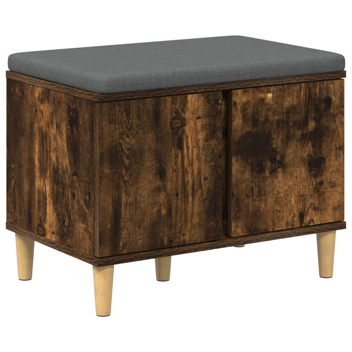 Halbank met kussen met opslag Gerookte Eik 60 x 38 x 46 cm is nu te koop bij PeponiXL, paradijselijk wonen!