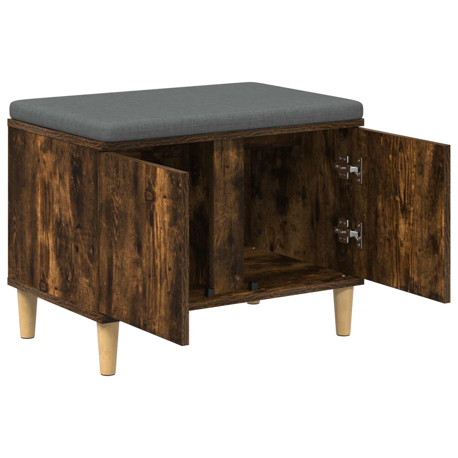 Halbank met kussen met opslag Gerookte Eik 60 x 38 x 46 cm is nu te koop bij PeponiXL, paradijselijk wonen!