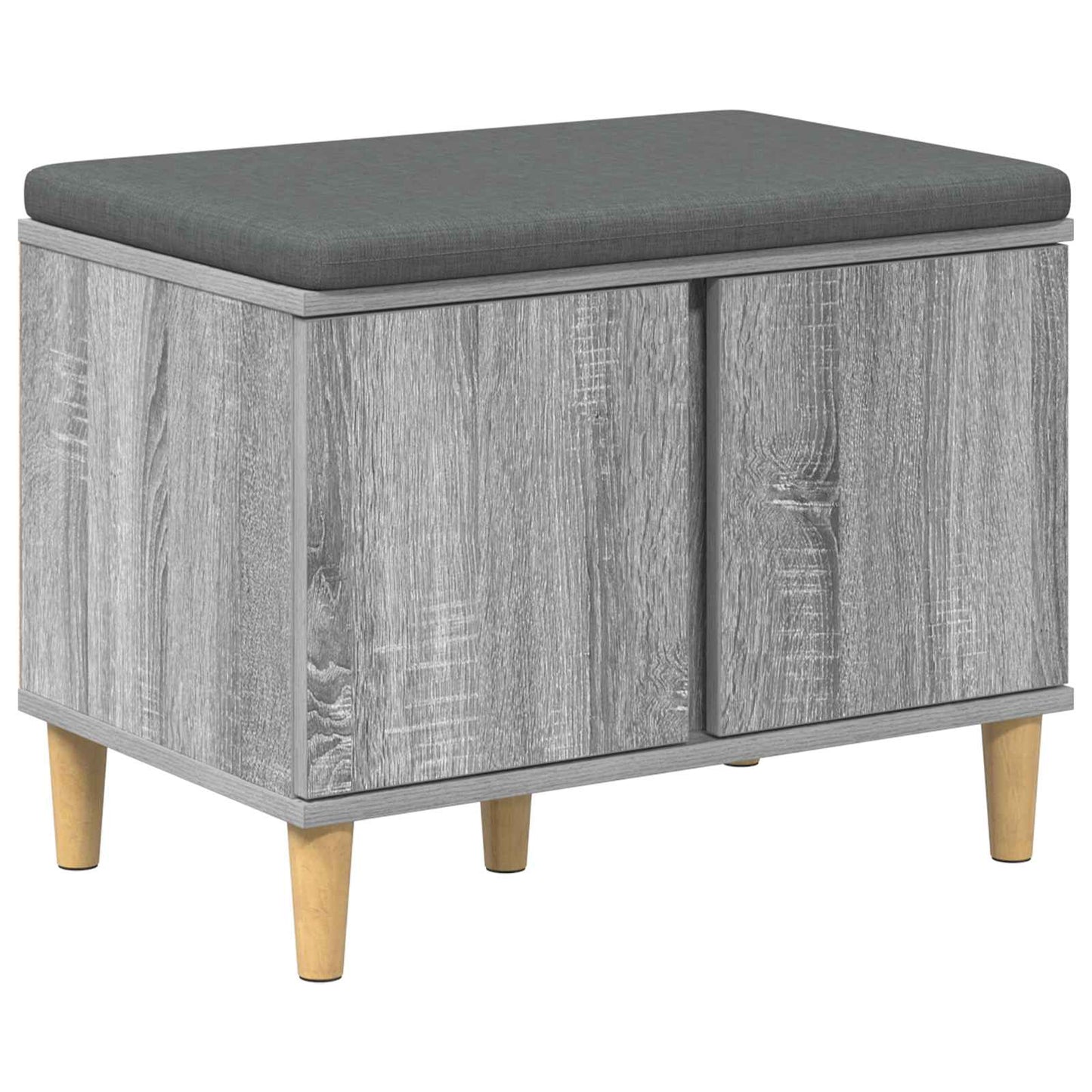 Halbank met kussen met opslag Grijze Sonoma 60 x 38 x 46 cm is nu te koop bij PeponiXL, paradijselijk wonen!