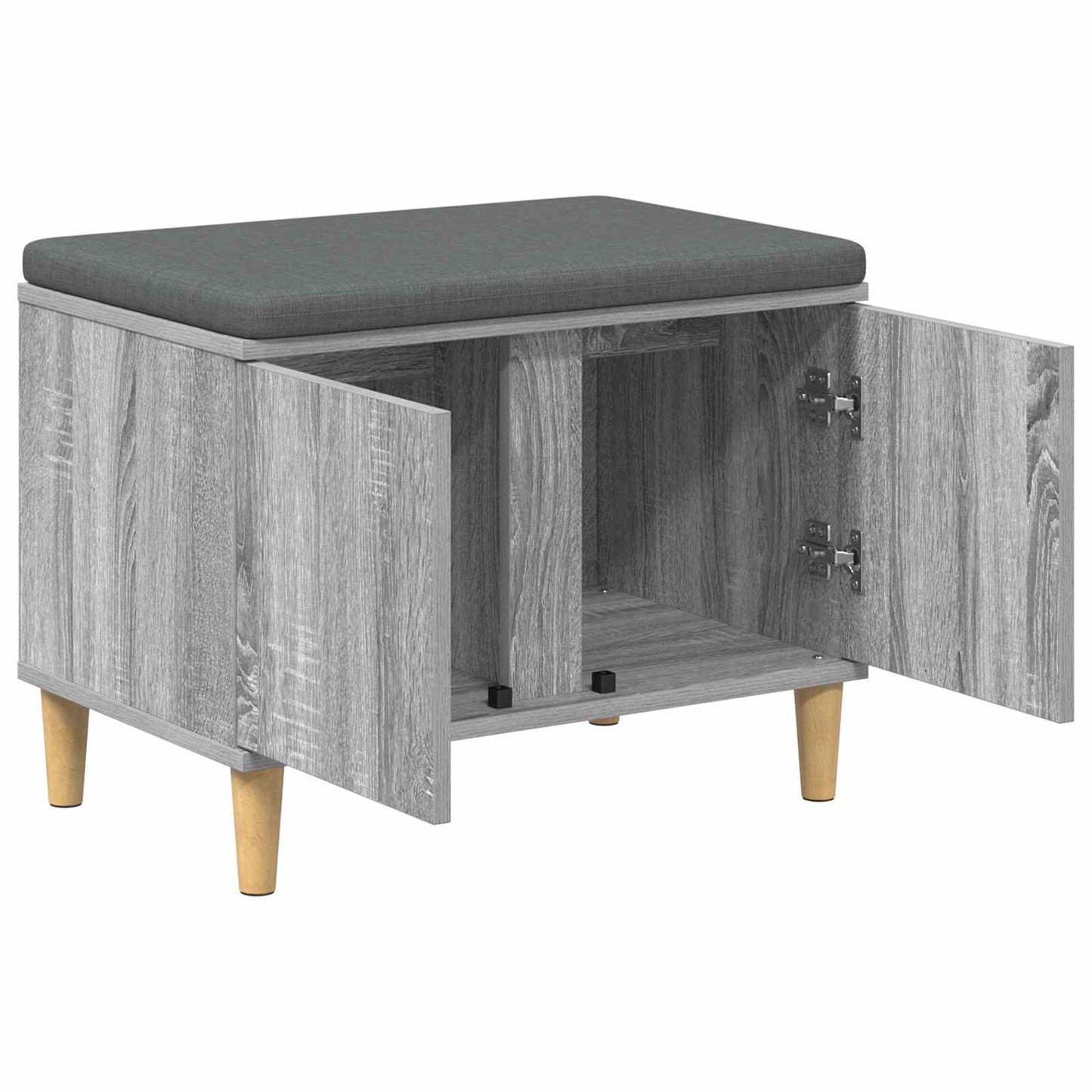 Halbank met kussen met opslag Grijze Sonoma 60 x 38 x 46 cm is nu te koop bij PeponiXL, paradijselijk wonen!