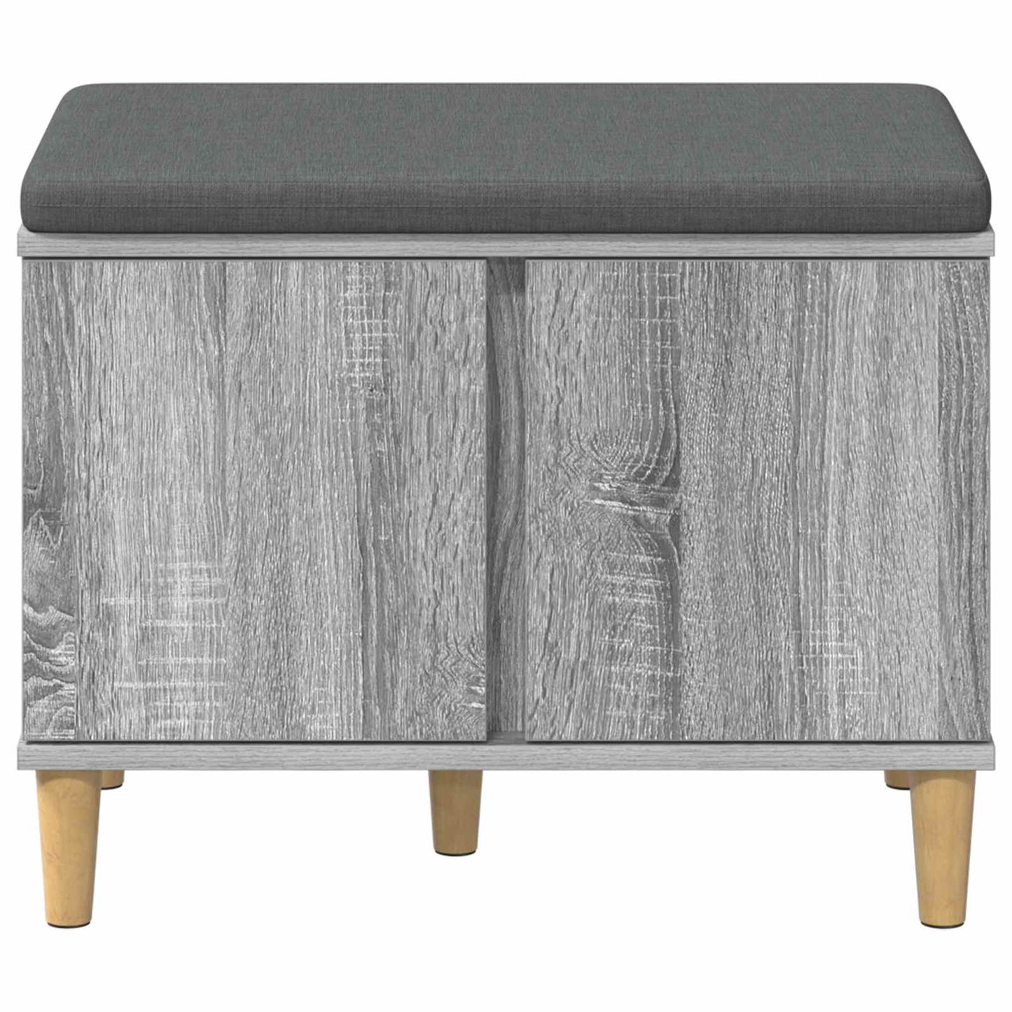 Halbank met kussen met opslag Grijze Sonoma 60 x 38 x 46 cm is nu te koop bij PeponiXL, paradijselijk wonen!