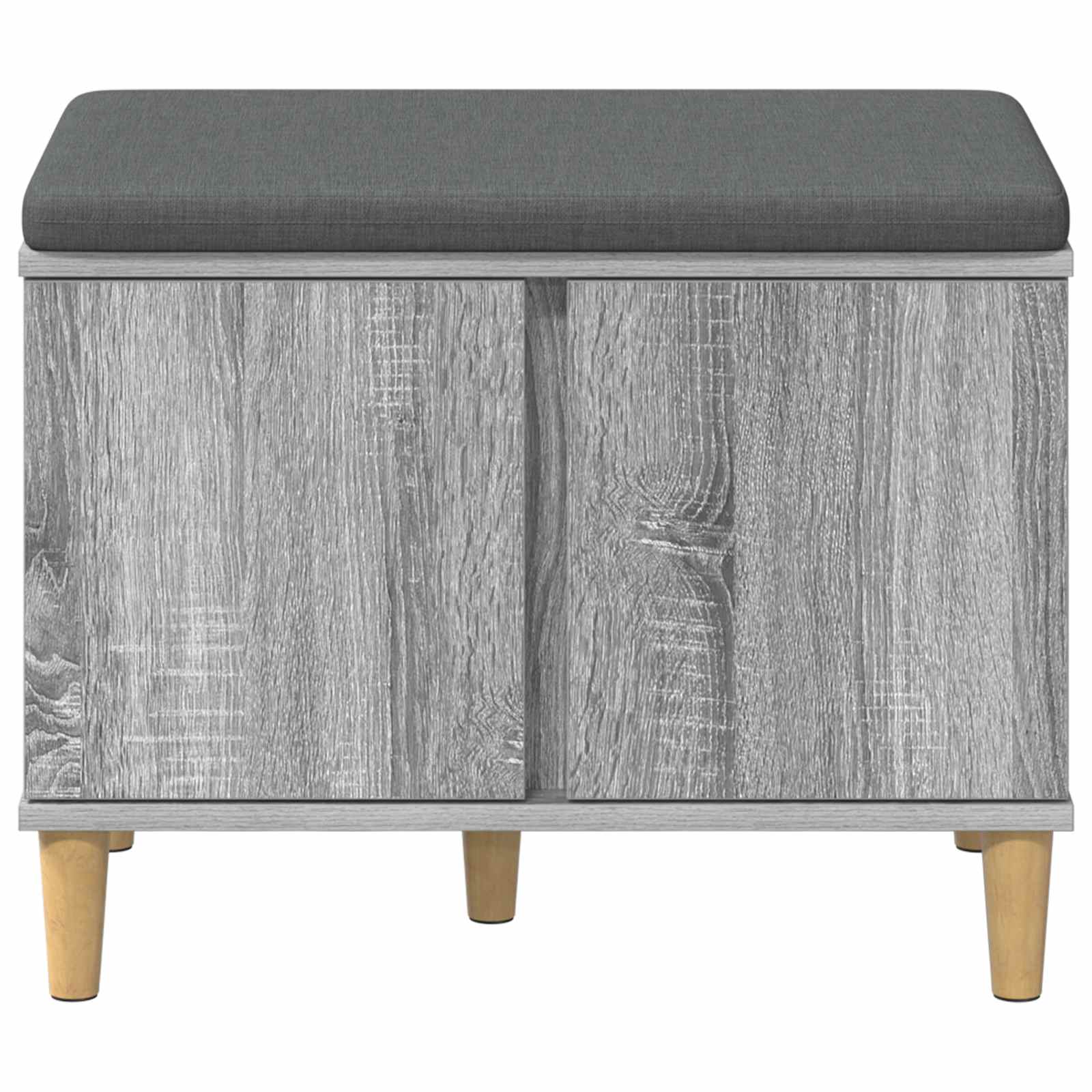 Halbank met kussen met opslag Grijze Sonoma 60 x 38 x 46 cm is nu te koop bij PeponiXL, paradijselijk wonen!