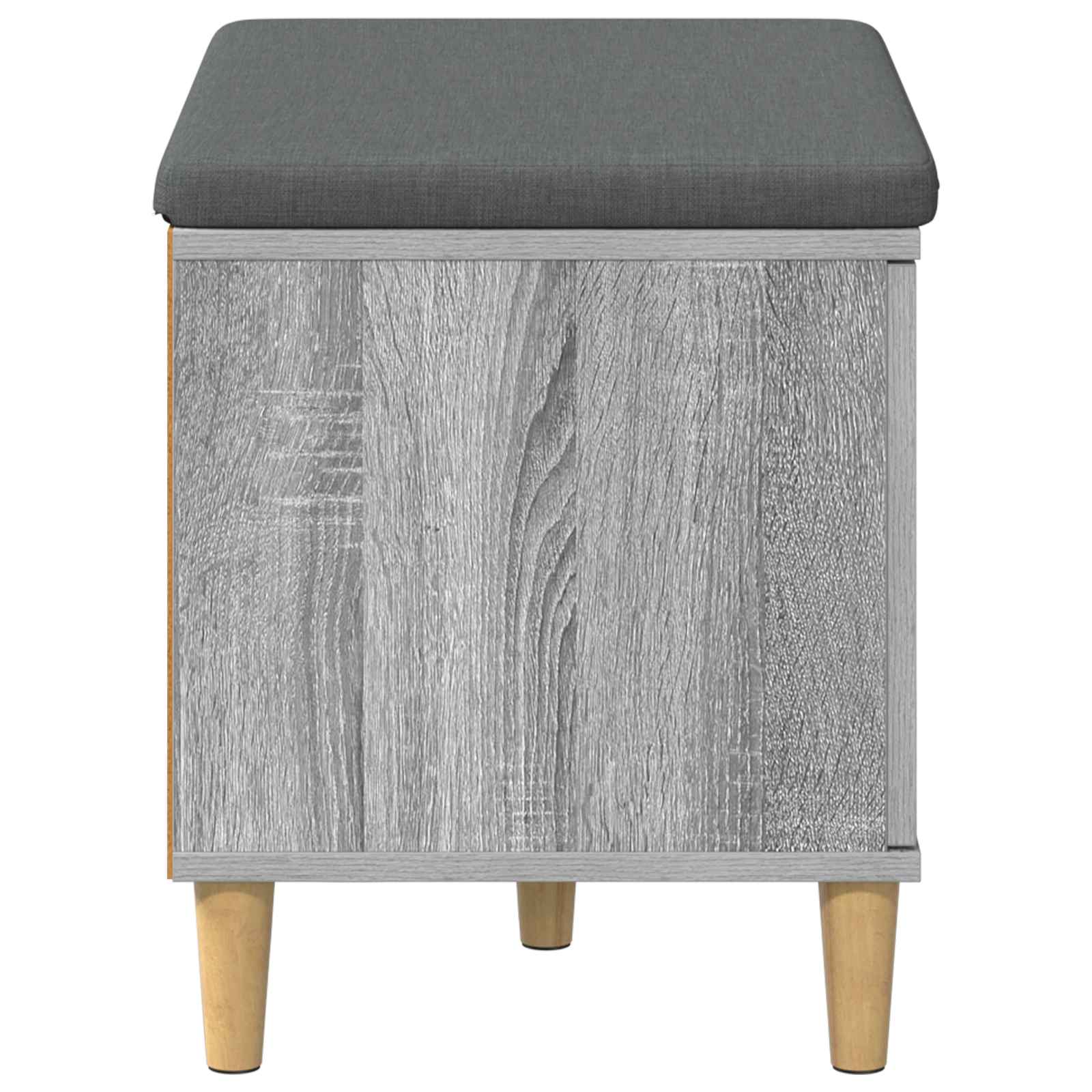 Halbank met kussen met opslag Grijze Sonoma 60 x 38 x 46 cm is nu te koop bij PeponiXL, paradijselijk wonen!