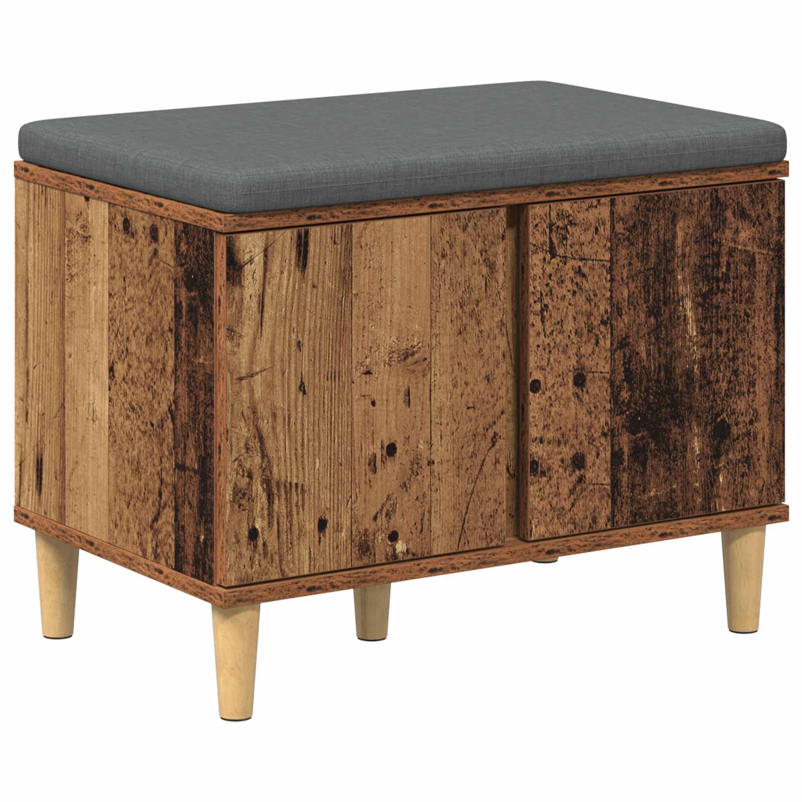 Halbank Oudhout 60 x 38 x 46 cm Geïndustrialiseerd hout en stof is nu te koop bij PeponiXL, paradijselijk wonen!
