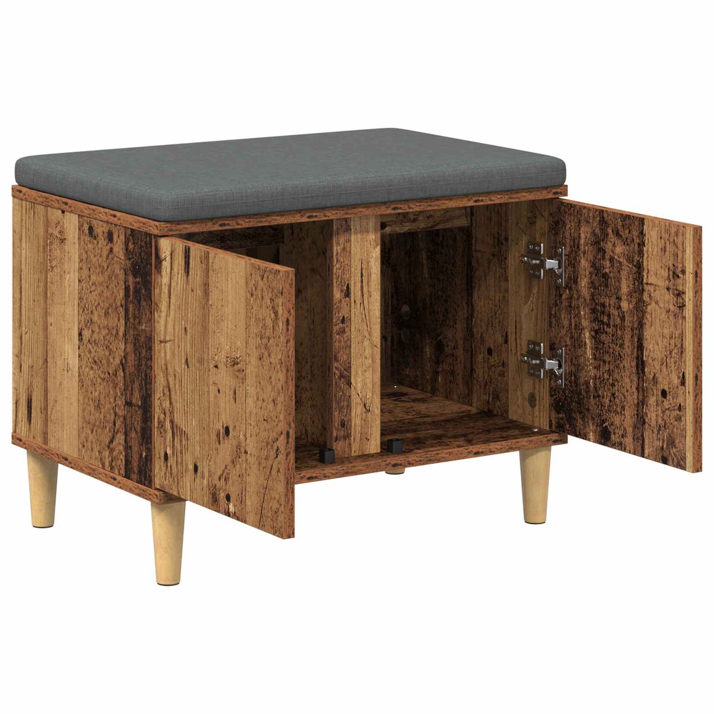 Halbank Oudhout 60 x 38 x 46 cm Geïndustrialiseerd hout en stof is nu te koop bij PeponiXL, paradijselijk wonen!