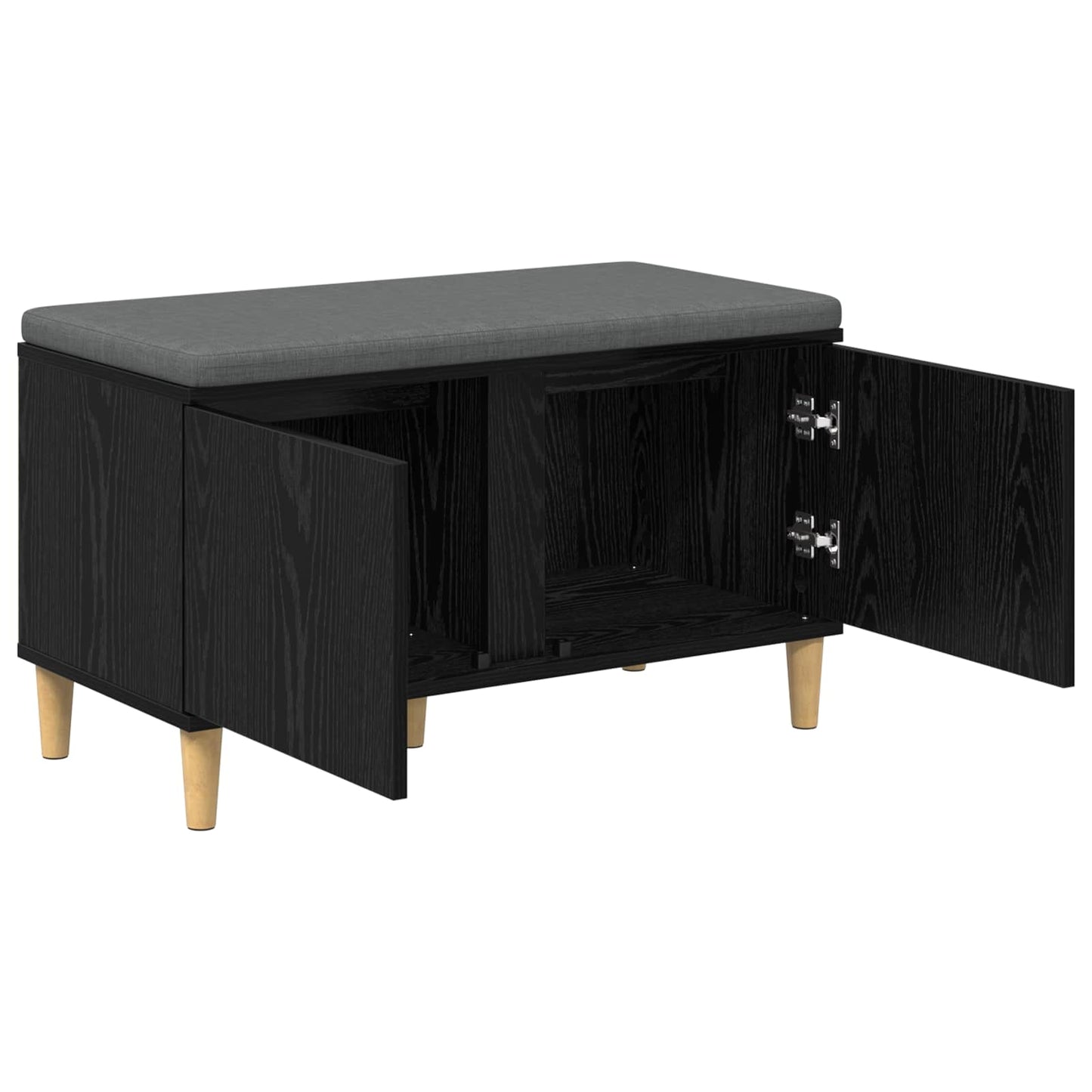 Halbank met kussen met opslag Zwarte Eik 80 x 38 x 46 cm is nu te koop bij PeponiXL, paradijselijk wonen!