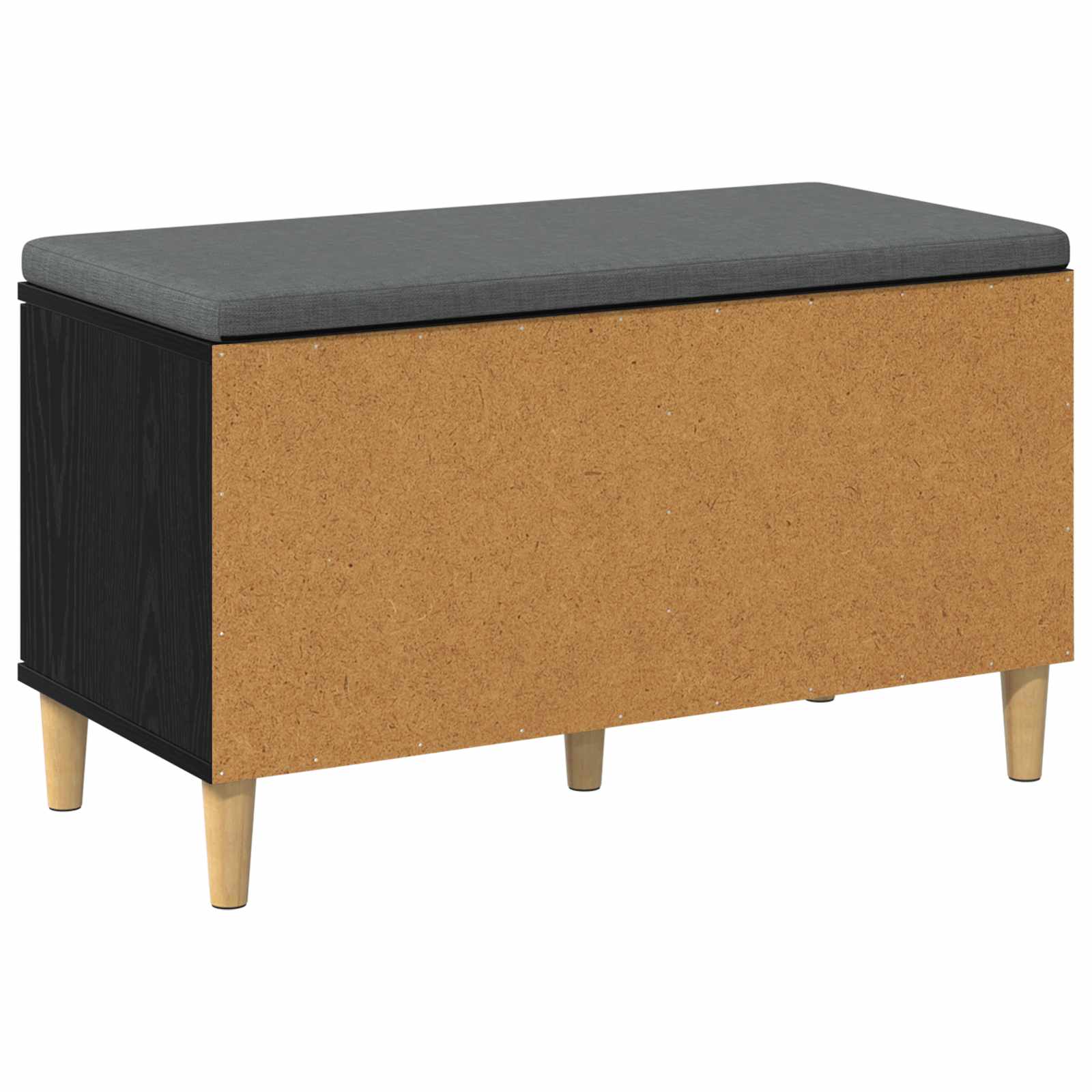 Halbank met kussen met opslag Zwarte Eik 80 x 38 x 46 cm is nu te koop bij PeponiXL, paradijselijk wonen!