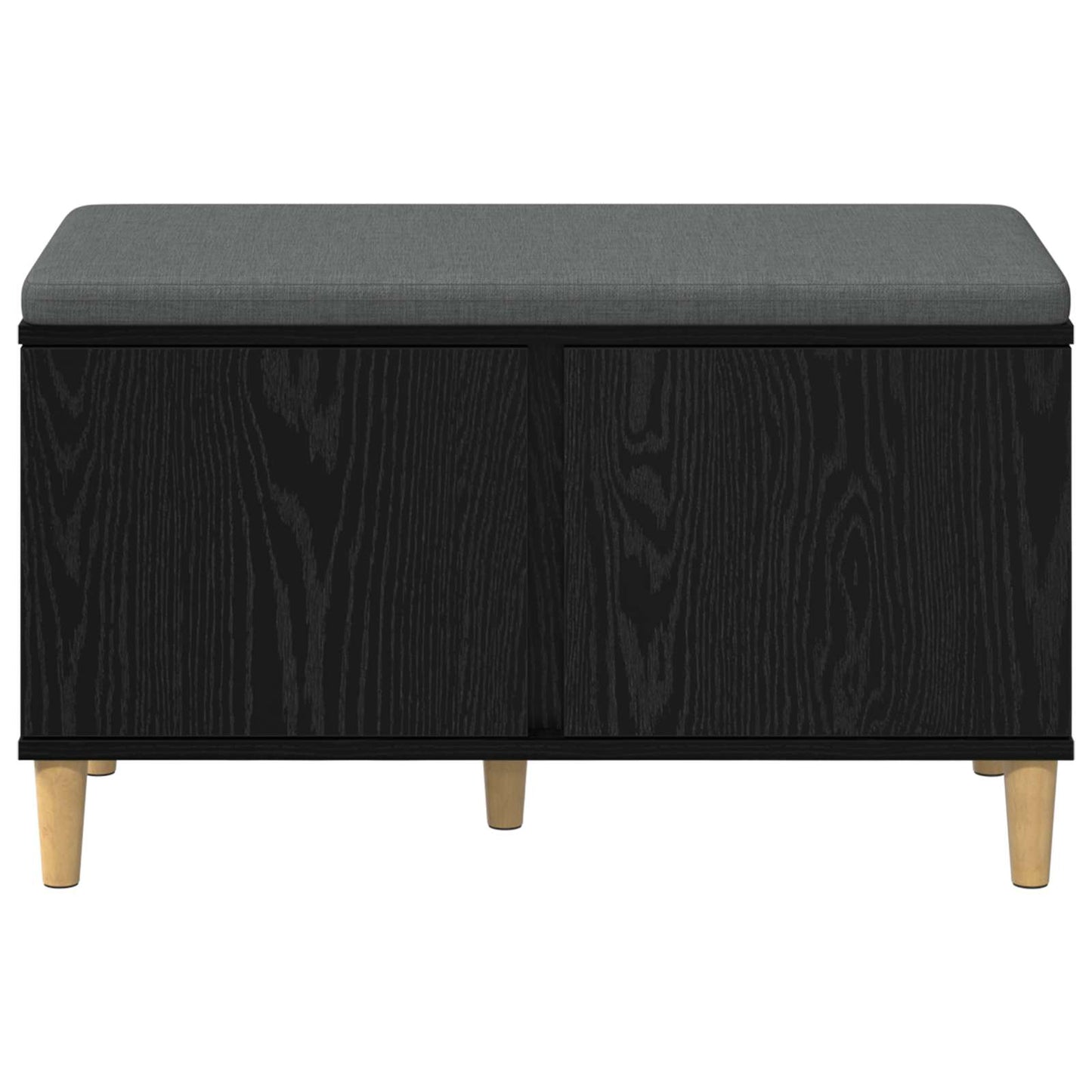 Halbank met kussen met opslag Zwarte Eik 80 x 38 x 46 cm is nu te koop bij PeponiXL, paradijselijk wonen!
