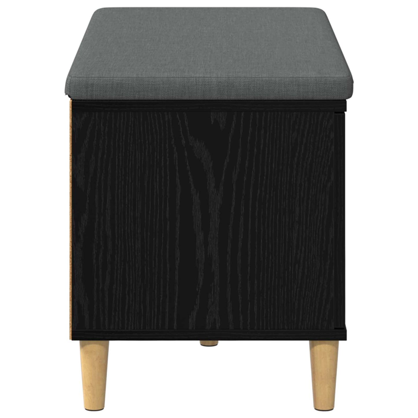 Halbank met kussen met opslag Zwarte Eik 80 x 38 x 46 cm is nu te koop bij PeponiXL, paradijselijk wonen!