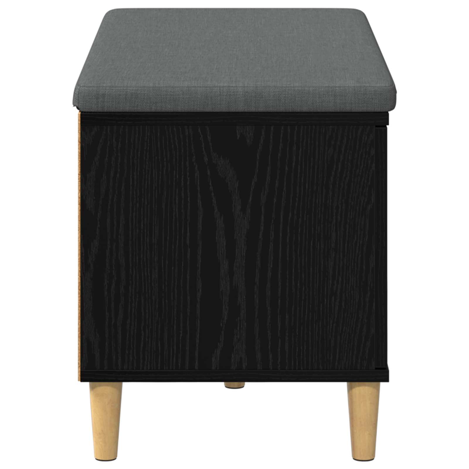 Halbank met kussen met opslag Zwarte Eik 80 x 38 x 46 cm is nu te koop bij PeponiXL, paradijselijk wonen!