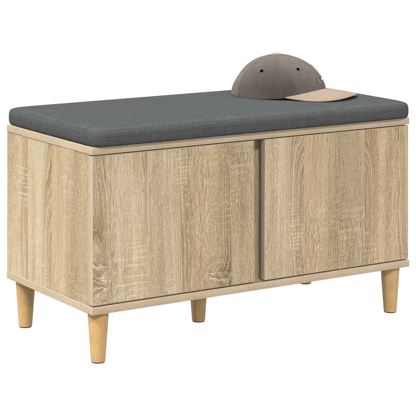 Halbank met kussen met opslag Sonoma Eiken 80 x 38 x 46 cm is nu te koop bij PeponiXL, paradijselijk wonen!