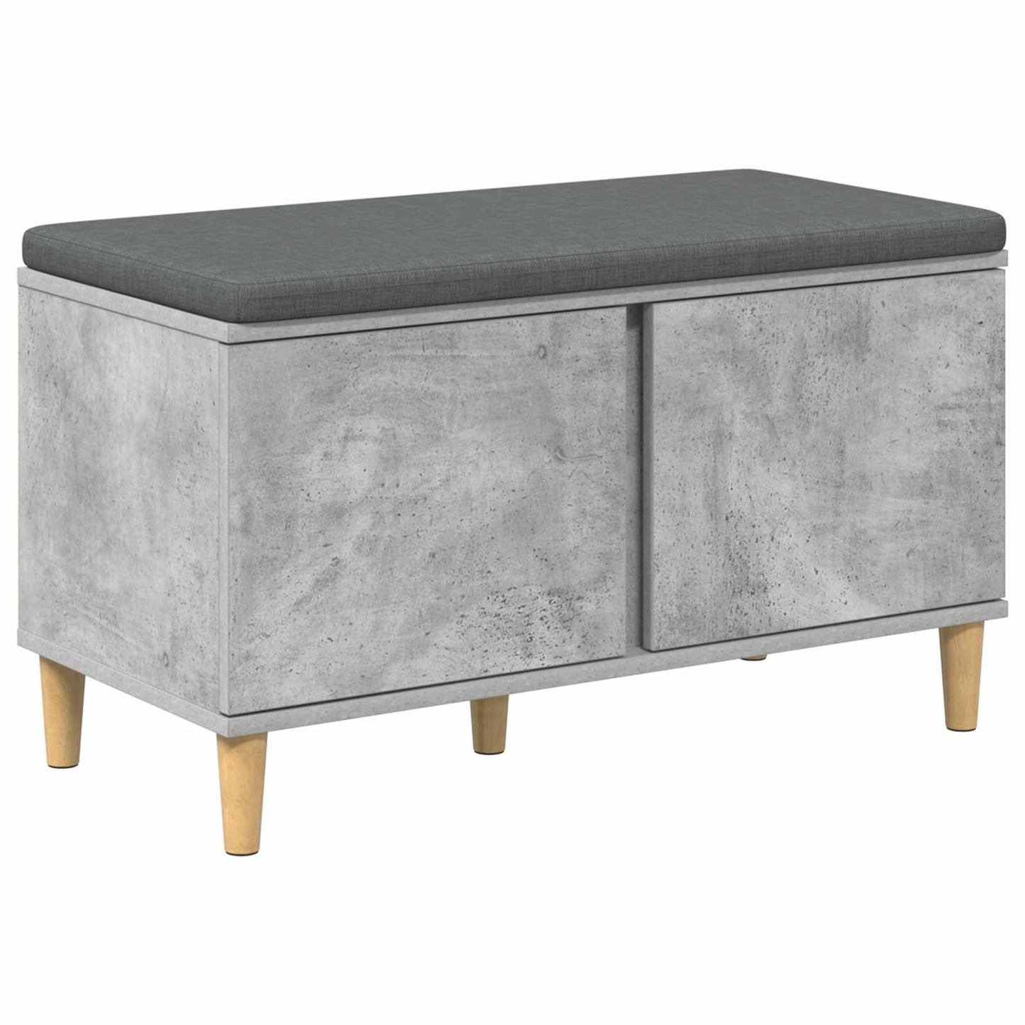 Halbank met kussen met opslag Beton Grijs 80 x 38 x 46 cm is nu te koop bij PeponiXL, paradijselijk wonen!