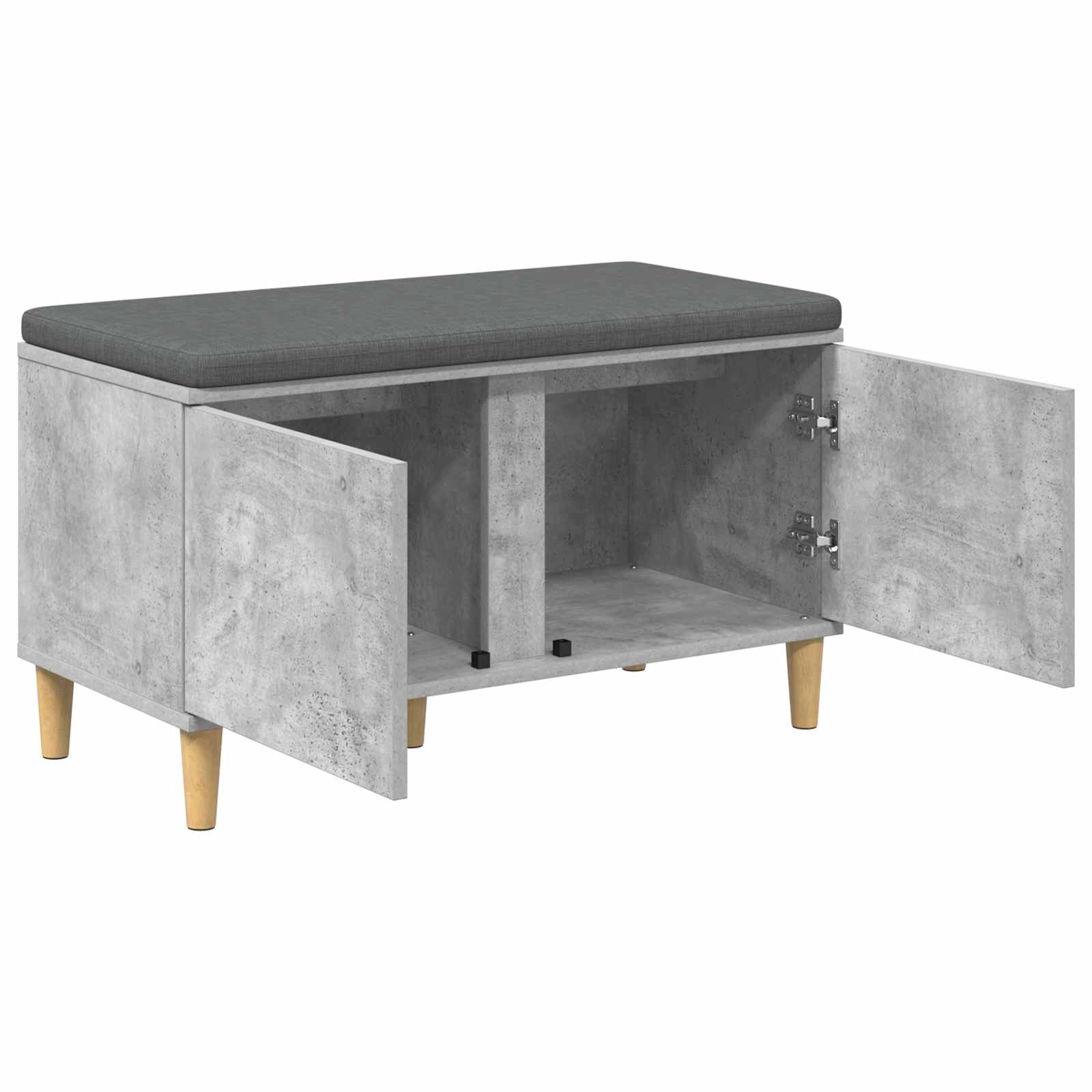 Halbank met kussen met opslag Beton Grijs 80 x 38 x 46 cm is nu te koop bij PeponiXL, paradijselijk wonen!
