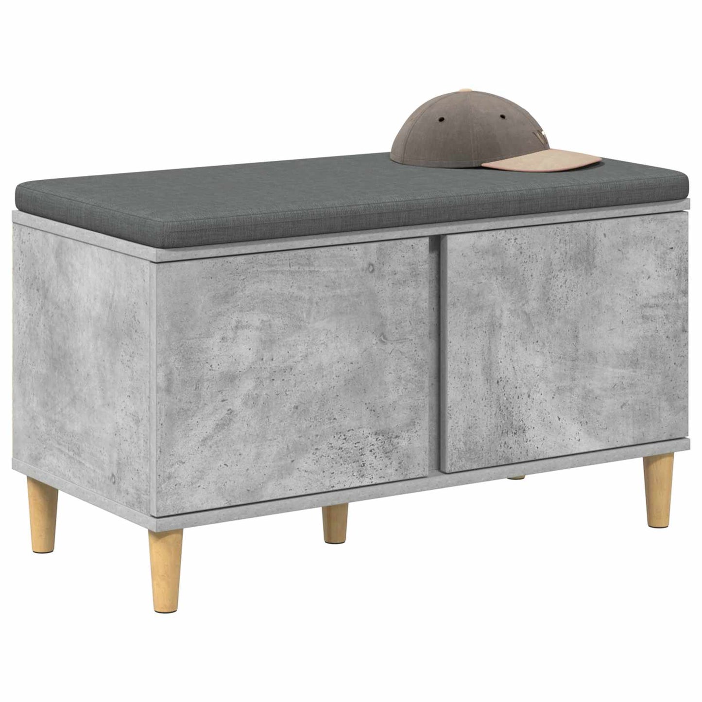 Halbank met kussen met opslag Beton Grijs 80 x 38 x 46 cm is nu te koop bij PeponiXL, paradijselijk wonen!
