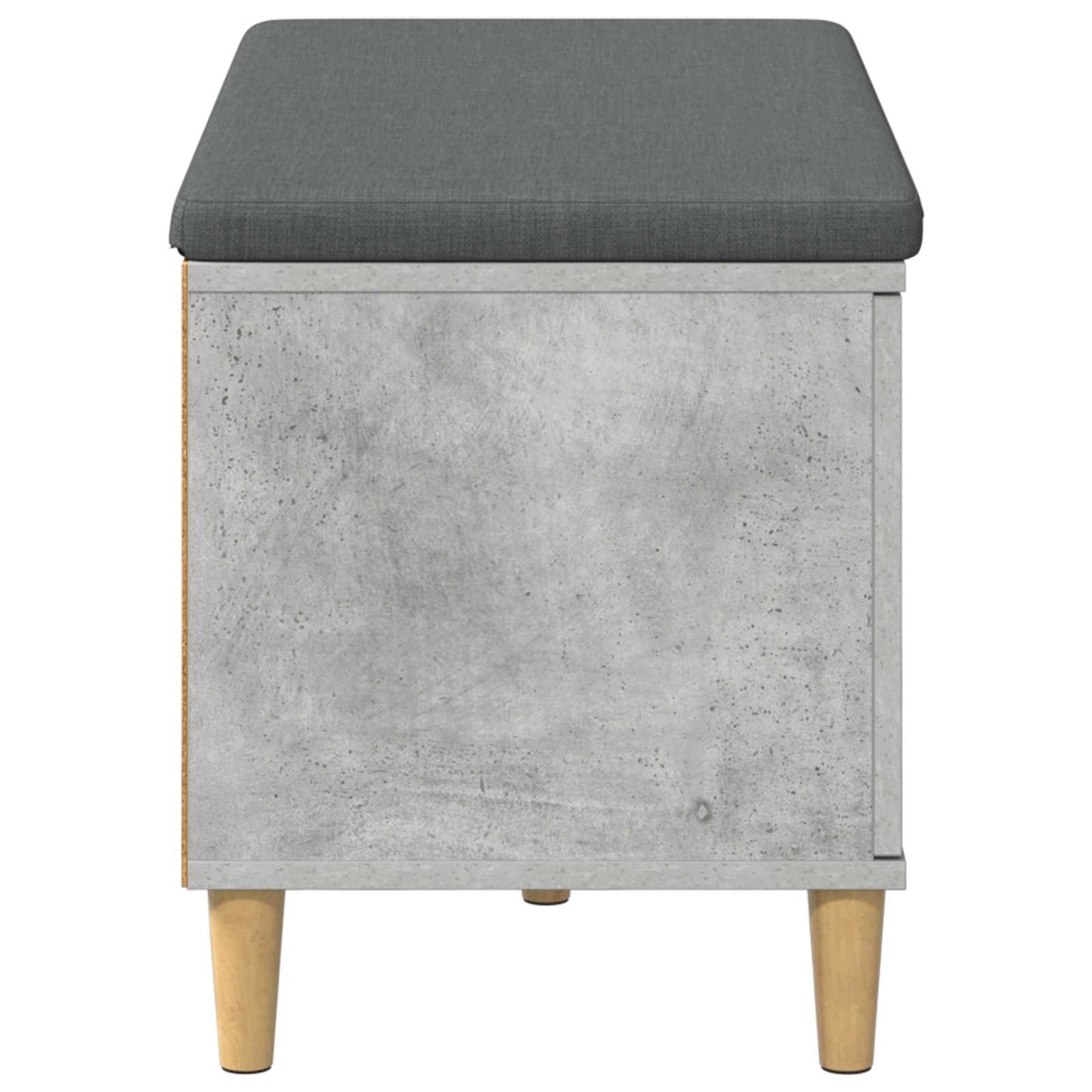 Halbank met kussen met opslag Beton Grijs 80 x 38 x 46 cm is nu te koop bij PeponiXL, paradijselijk wonen!