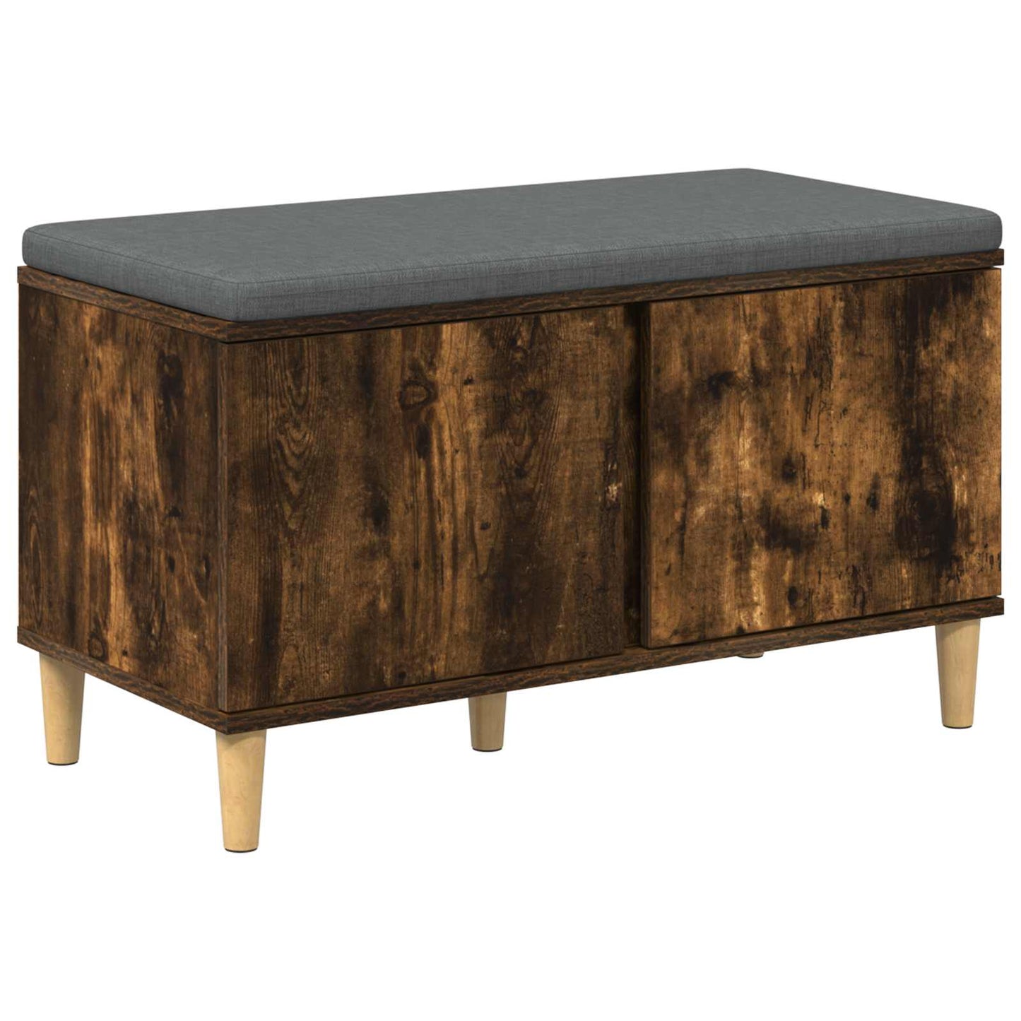 Halbank met kussen met opslag Gerookte Eik 80 x 38 x 46 cm is nu te koop bij PeponiXL, paradijselijk wonen!
