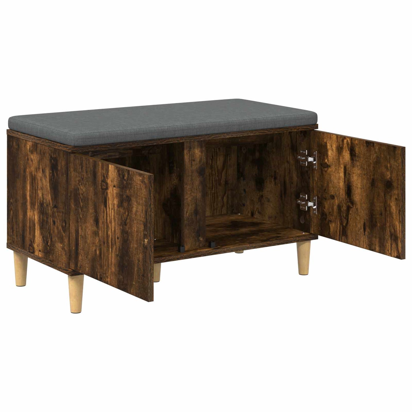 Halbank met kussen met opslag Gerookte Eik 80 x 38 x 46 cm is nu te koop bij PeponiXL, paradijselijk wonen!