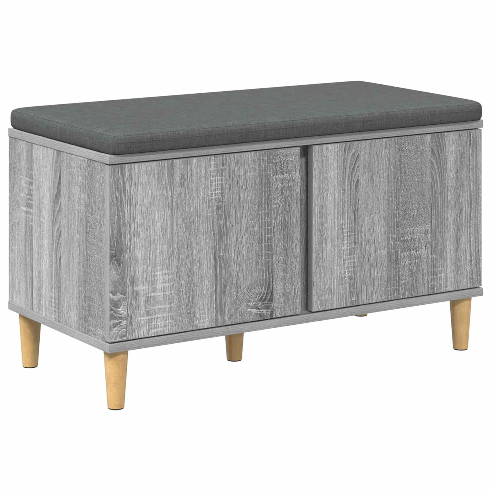 Halbank met kussen met opslag Grijze Sonoma 80 x 38 x 46 cm is nu te koop bij PeponiXL, paradijselijk wonen!