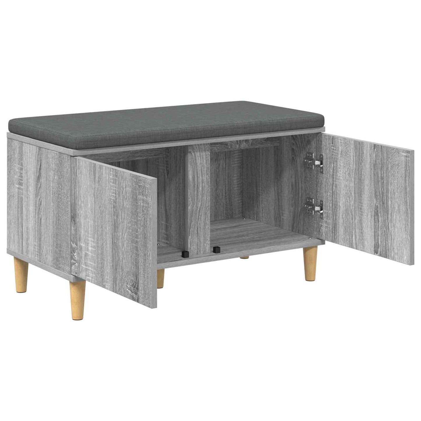 Halbank met kussen met opslag Grijze Sonoma 80 x 38 x 46 cm is nu te koop bij PeponiXL, paradijselijk wonen!