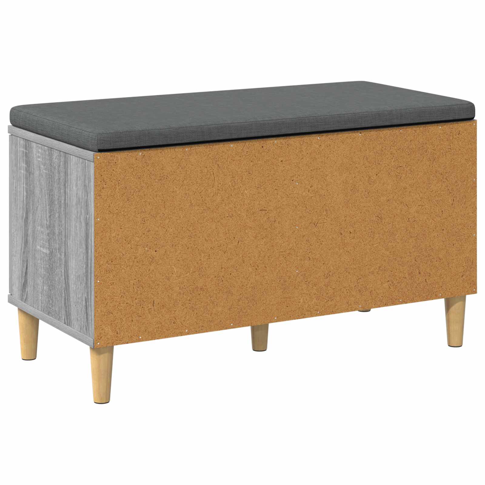 Halbank met kussen met opslag Grijze Sonoma 80 x 38 x 46 cm is nu te koop bij PeponiXL, paradijselijk wonen!