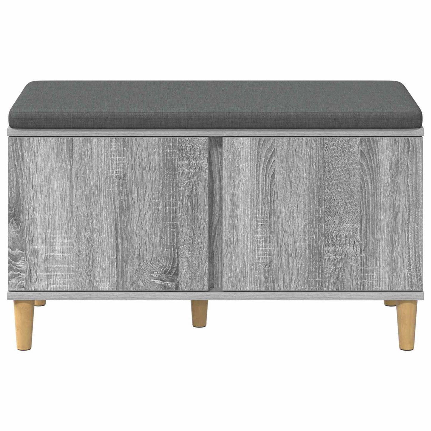 Halbank met kussen met opslag Grijze Sonoma 80 x 38 x 46 cm is nu te koop bij PeponiXL, paradijselijk wonen!