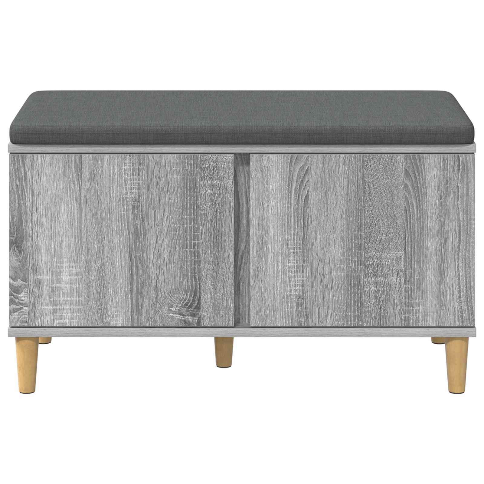Halbank met kussen met opslag Grijze Sonoma 80 x 38 x 46 cm is nu te koop bij PeponiXL, paradijselijk wonen!