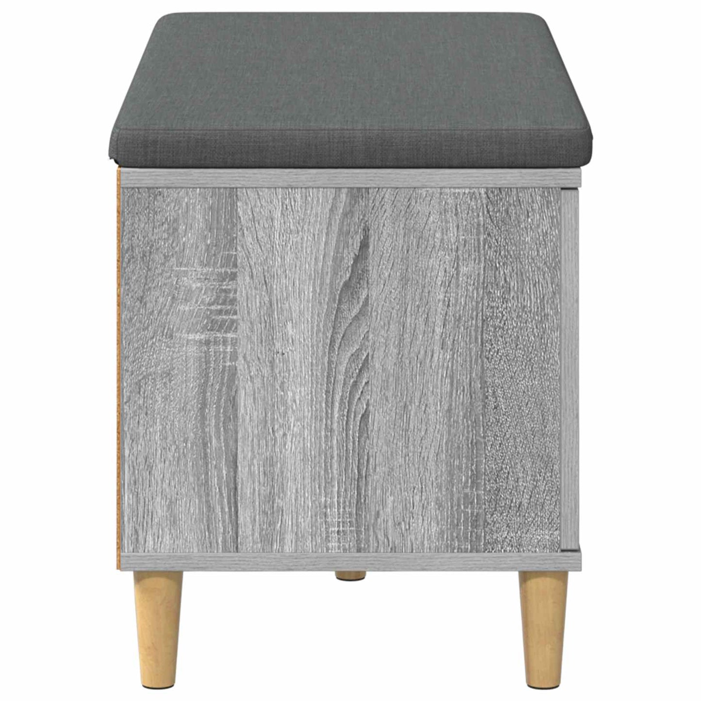 Halbank met kussen met opslag Grijze Sonoma 80 x 38 x 46 cm is nu te koop bij PeponiXL, paradijselijk wonen!