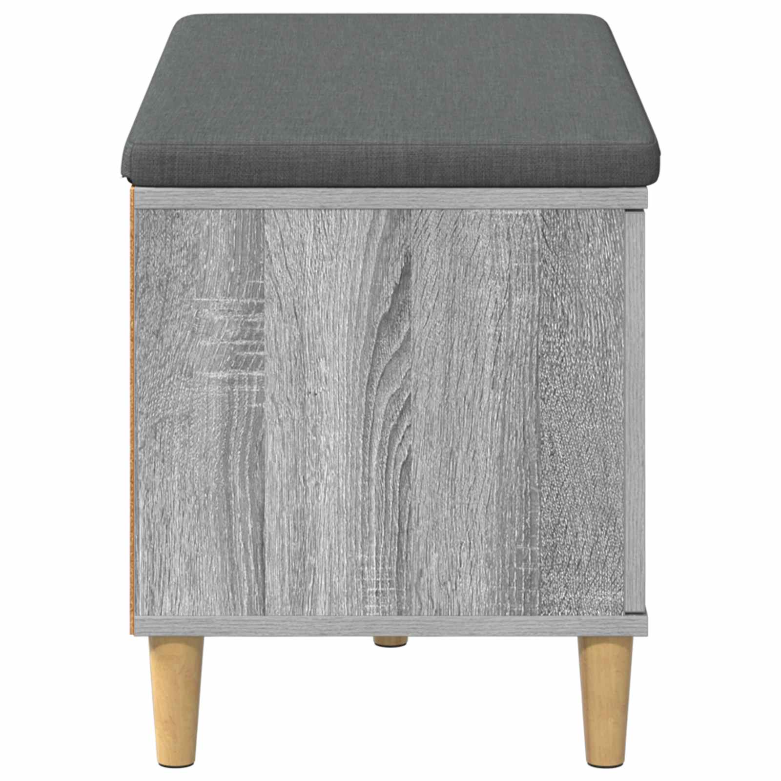 Halbank met kussen met opslag Grijze Sonoma 80 x 38 x 46 cm is nu te koop bij PeponiXL, paradijselijk wonen!