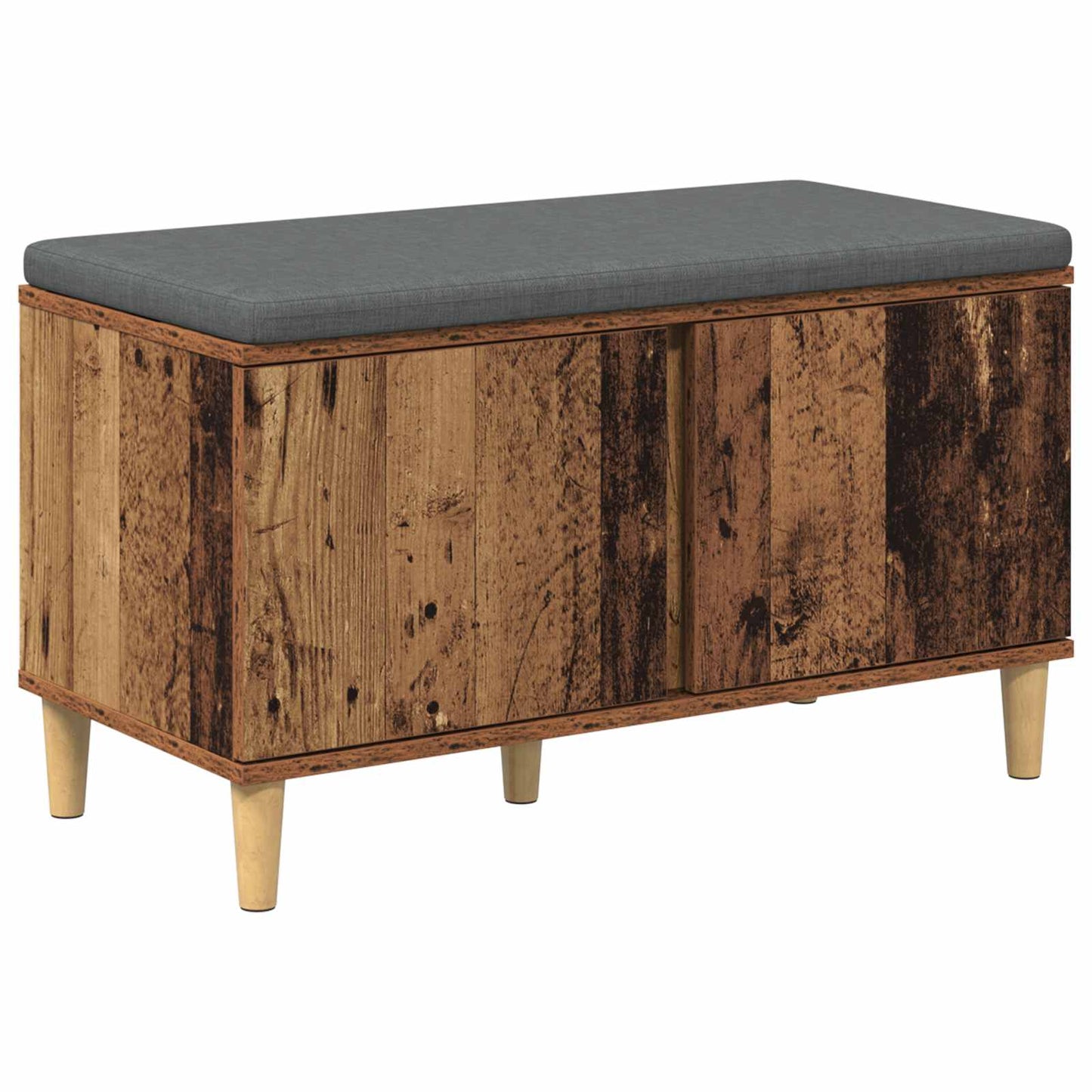 Halbank Oudhout 80 x 38 x 46 cm Geïndustrialiseerd hout en stof is nu te koop bij PeponiXL, paradijselijk wonen!