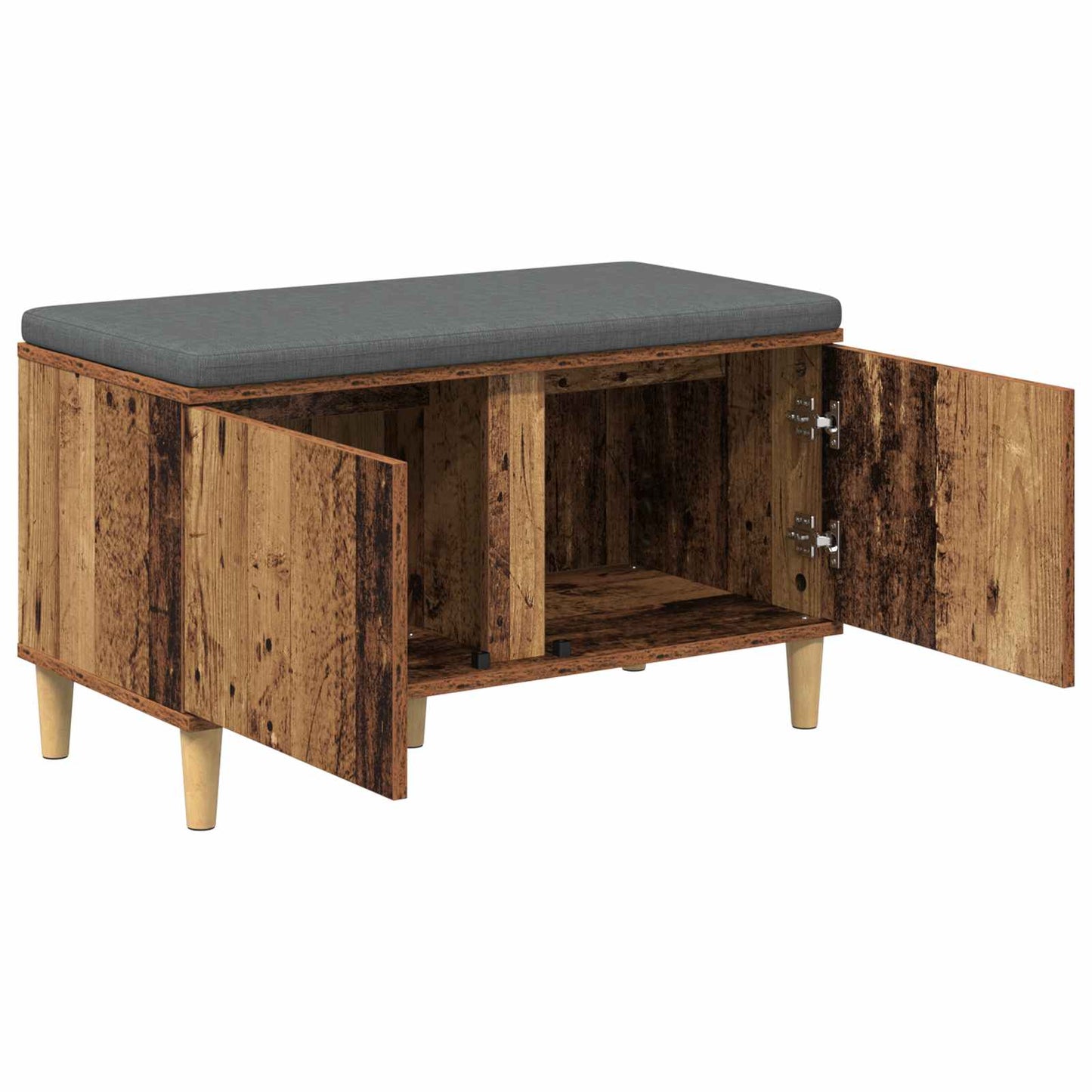 Halbank Oudhout 80 x 38 x 46 cm Geïndustrialiseerd hout en stof is nu te koop bij PeponiXL, paradijselijk wonen!