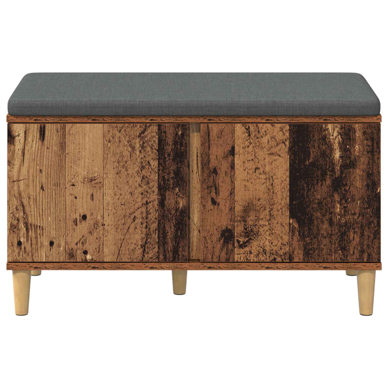 Halbank Oudhout 80 x 38 x 46 cm Geïndustrialiseerd hout en stof is nu te koop bij PeponiXL, paradijselijk wonen!