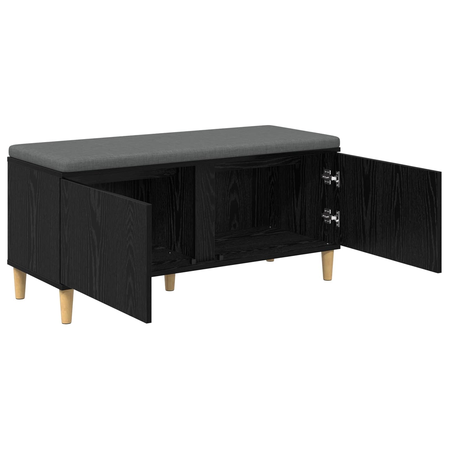 Halbank met kussen met opslag Zwarte Eik 100 x 38 x 46 cm is nu te koop bij PeponiXL, paradijselijk wonen!