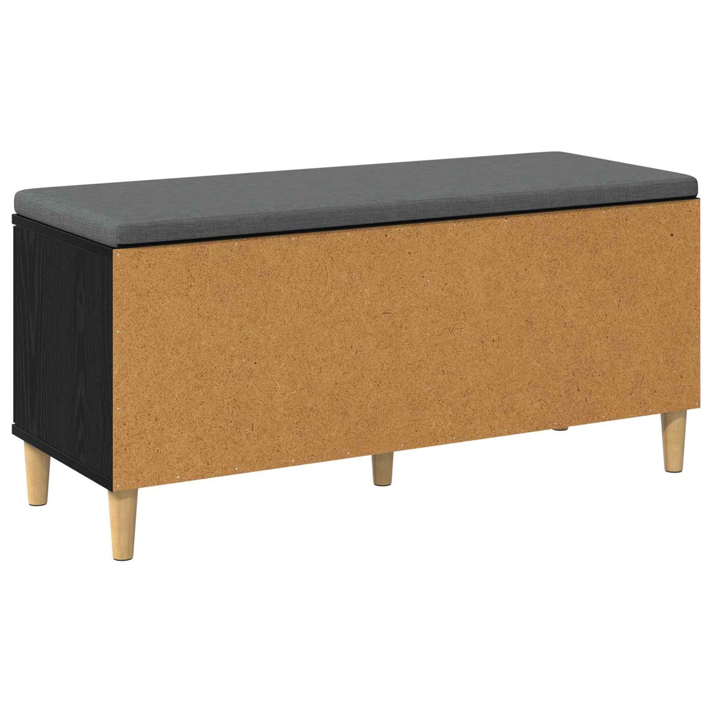 Halbank met kussen met opslag Zwarte Eik 100 x 38 x 46 cm is nu te koop bij PeponiXL, paradijselijk wonen!