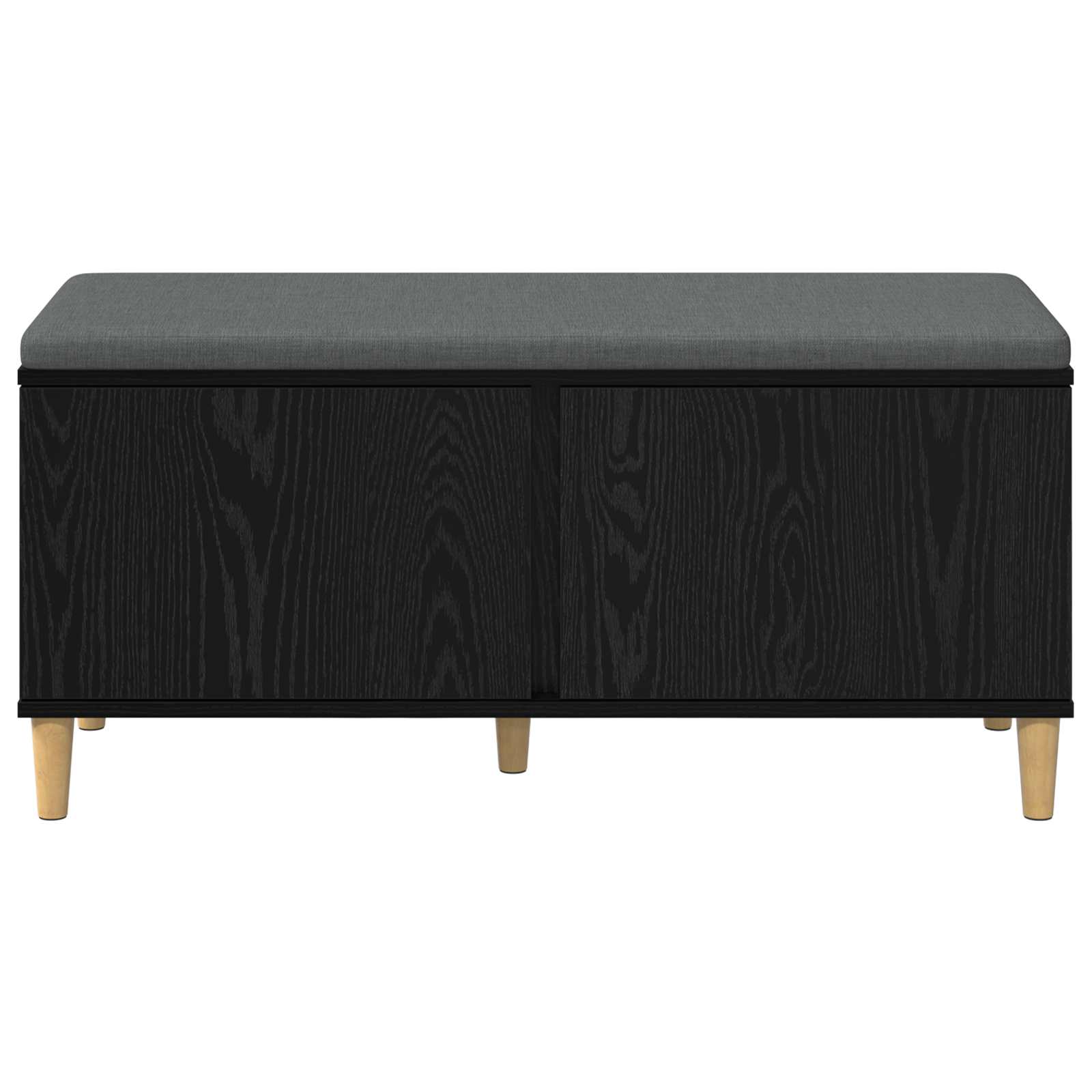 Halbank met kussen met opslag Zwarte Eik 100 x 38 x 46 cm is nu te koop bij PeponiXL, paradijselijk wonen!