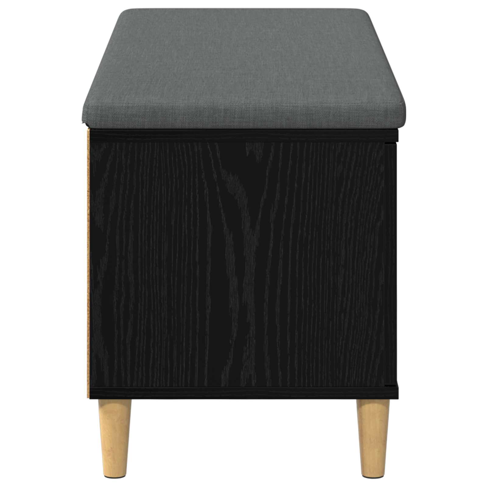 Halbank met kussen met opslag Zwarte Eik 100 x 38 x 46 cm is nu te koop bij PeponiXL, paradijselijk wonen!