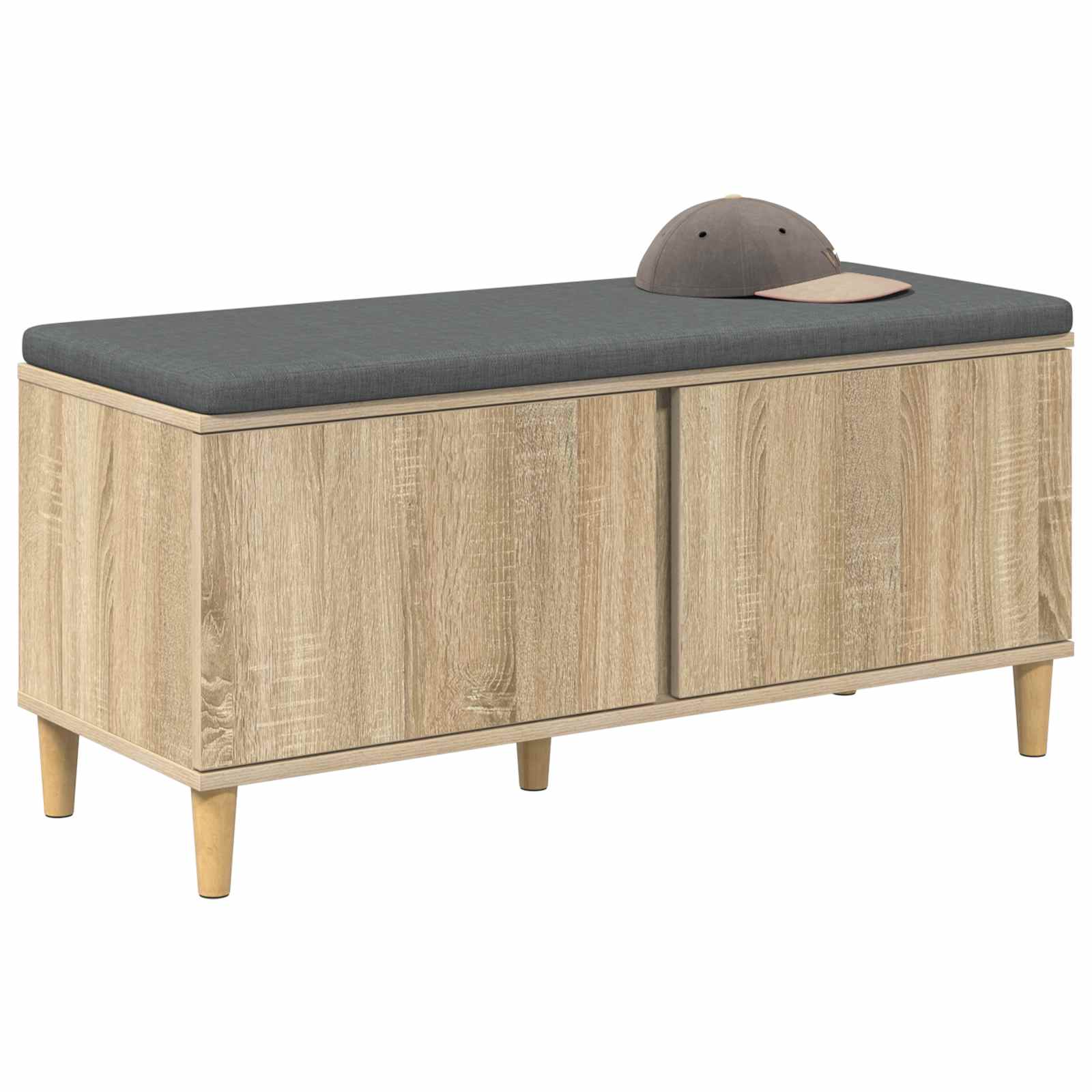 Halbank met kussen met opslag Sonoma Eiken 100 x 38 x 46 cm is nu te koop bij PeponiXL, paradijselijk wonen!