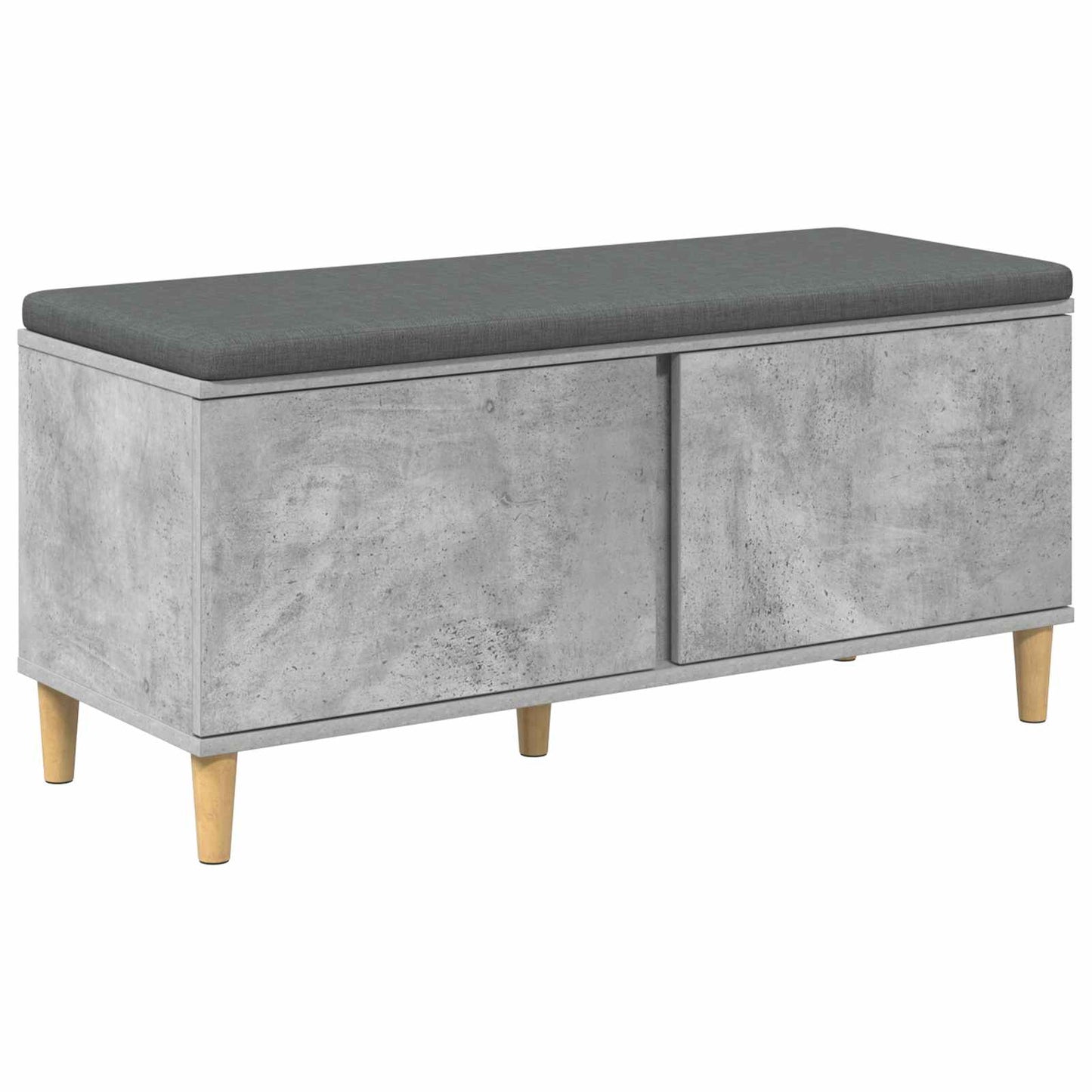 Halbank met kussen met opslag Beton Grijs 100 x 38 x 46 cm is nu te koop bij PeponiXL, paradijselijk wonen!