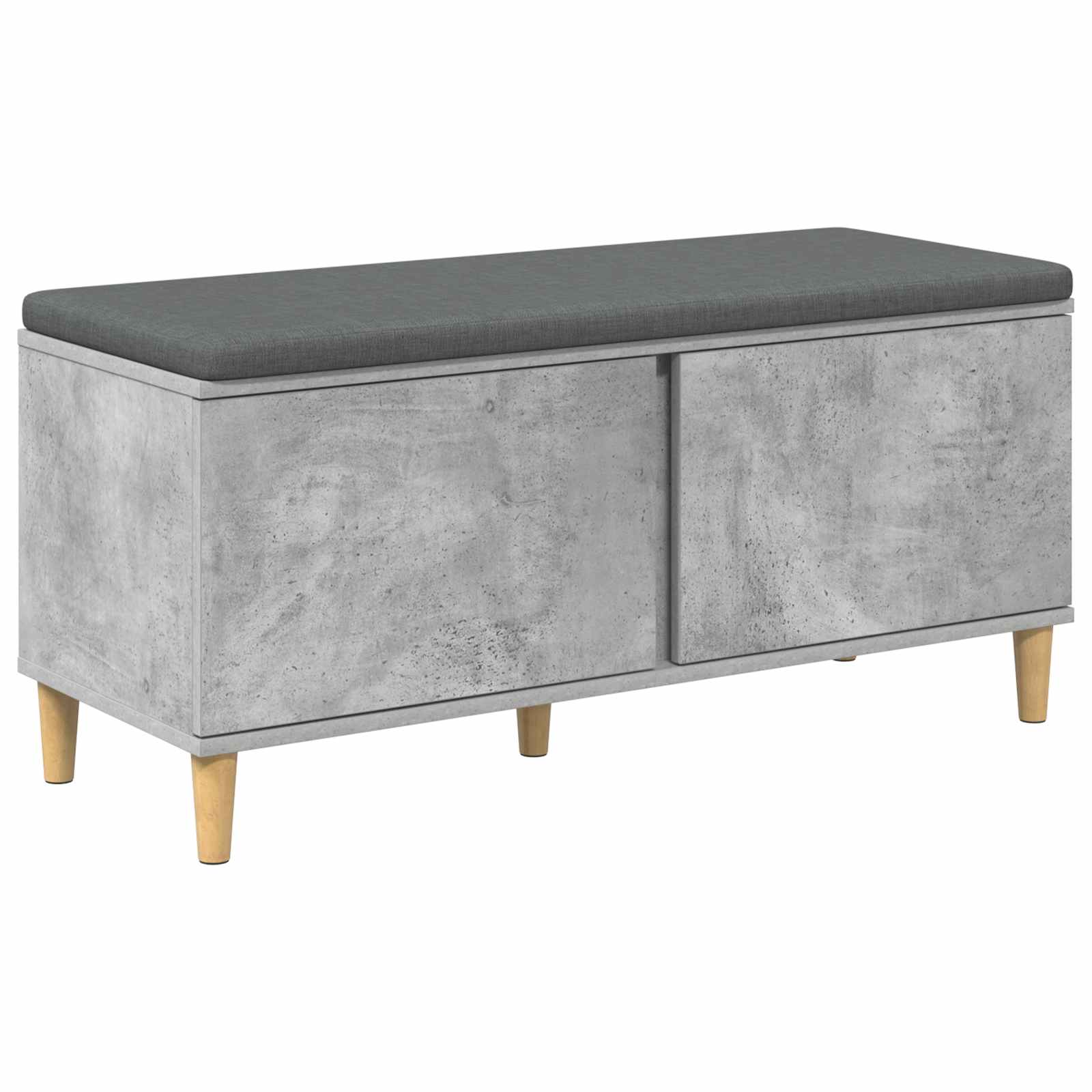 Halbank met kussen met opslag Beton Grijs 100 x 38 x 46 cm is nu te koop bij PeponiXL, paradijselijk wonen!