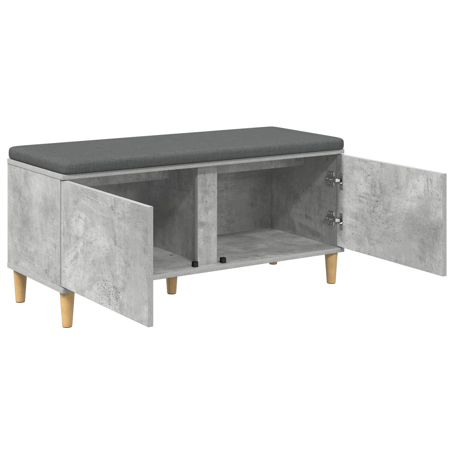 Halbank met kussen met opslag Beton Grijs 100 x 38 x 46 cm is nu te koop bij PeponiXL, paradijselijk wonen!