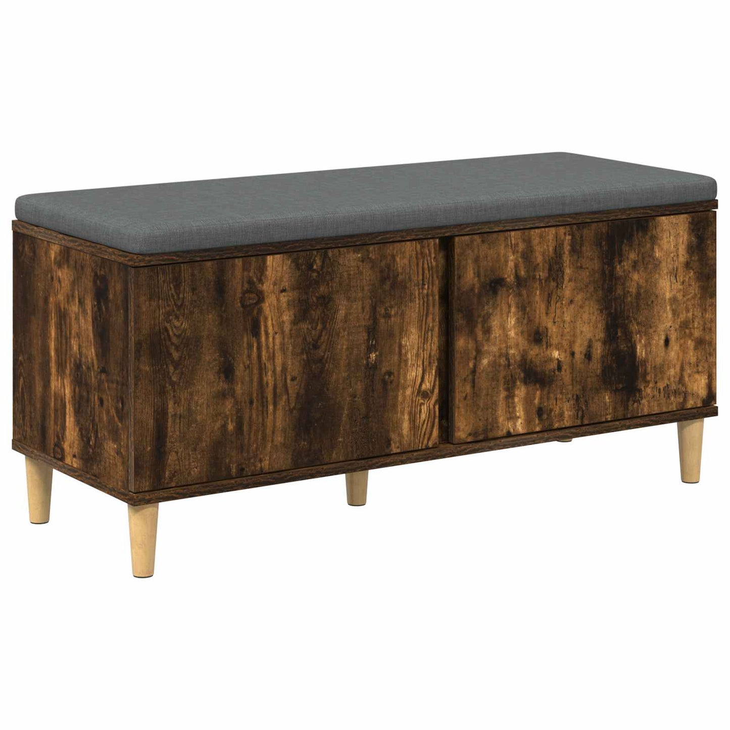 Halbank met kussen met opslag Gerookte Eik 100 x 38 x 46 cm is nu te koop bij PeponiXL, paradijselijk wonen!