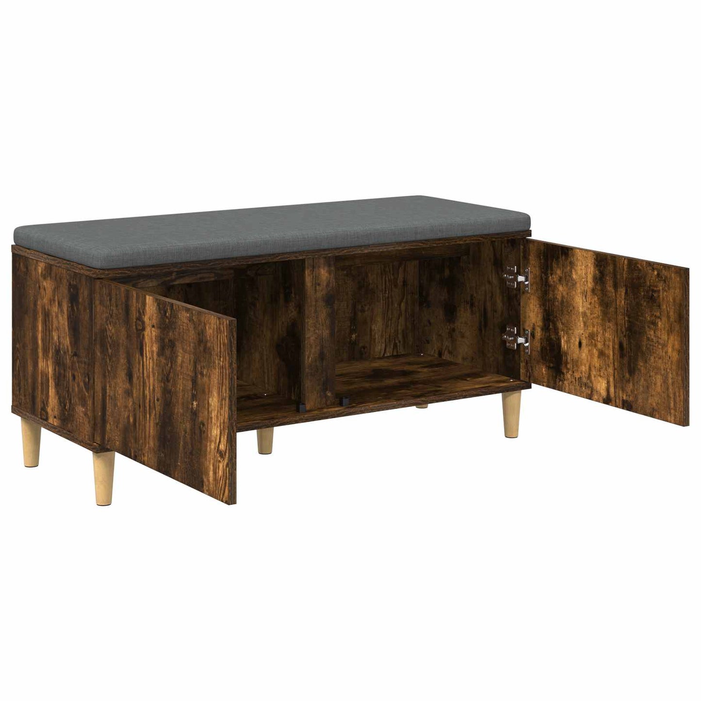 Halbank met kussen met opslag Gerookte Eik 100 x 38 x 46 cm is nu te koop bij PeponiXL, paradijselijk wonen!