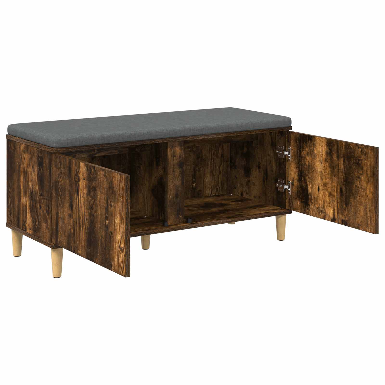 Halbank met kussen met opslag Gerookte Eik 100 x 38 x 46 cm is nu te koop bij PeponiXL, paradijselijk wonen!