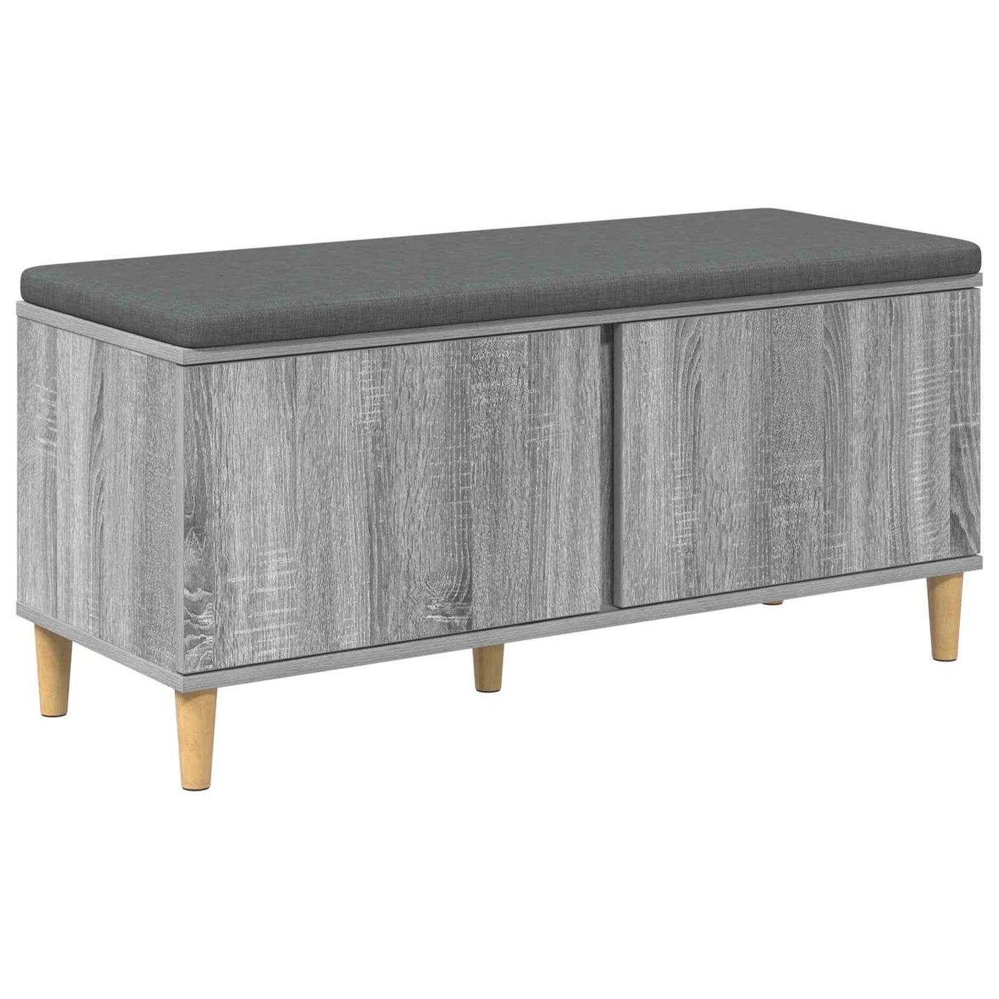 Halbank met kussen met opslag Grijze Sonoma 100 x 38 x 46 cm is nu te koop bij PeponiXL, paradijselijk wonen!