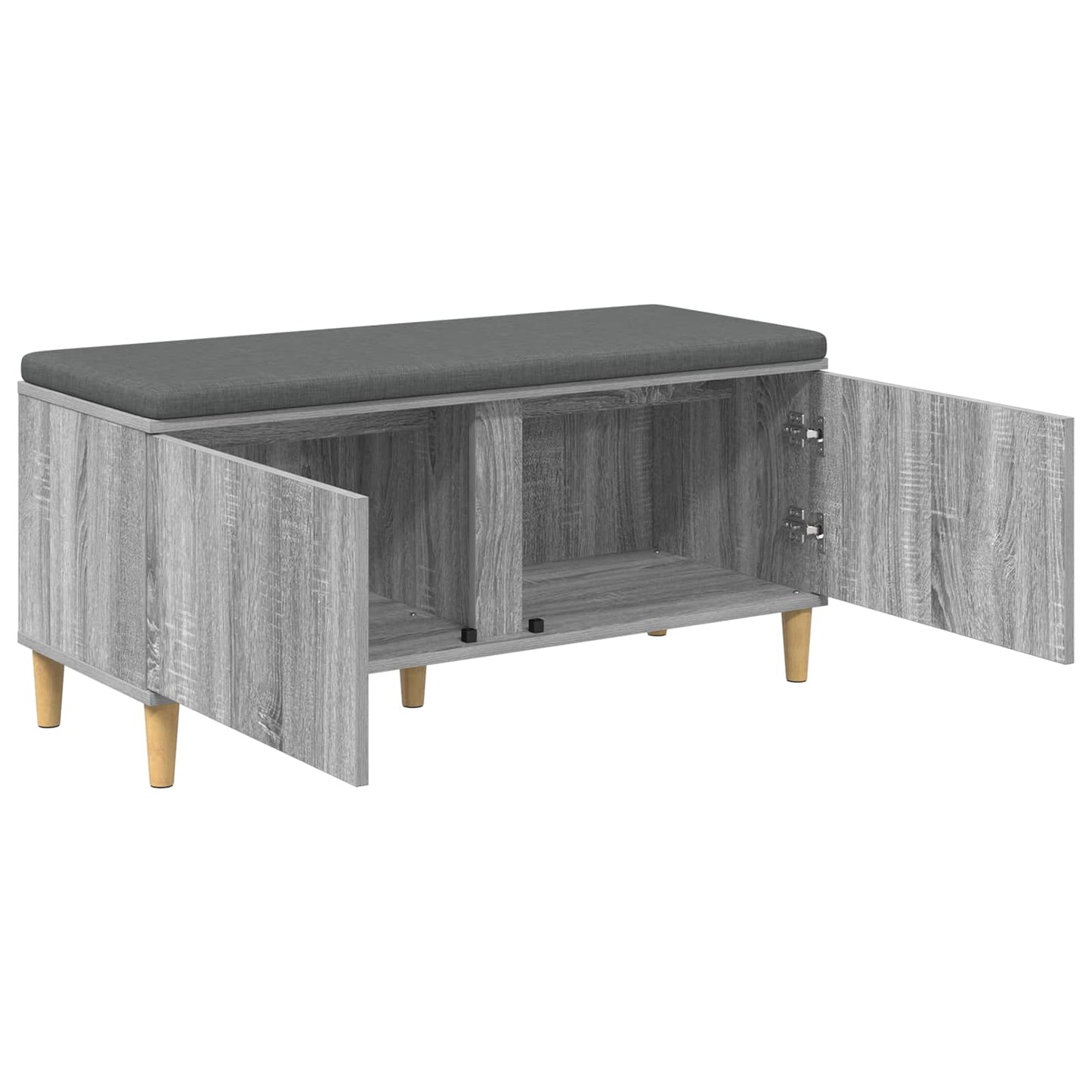 Halbank met kussen met opslag Grijze Sonoma 100 x 38 x 46 cm is nu te koop bij PeponiXL, paradijselijk wonen!